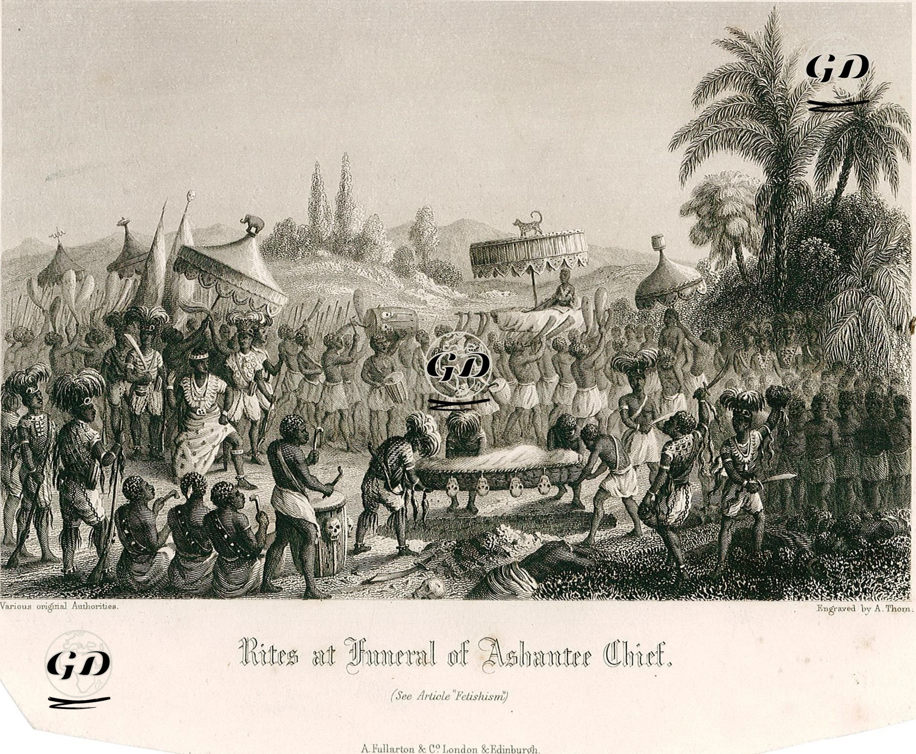 Rites At Funeral Of Ashantee Chief -  - 1858
