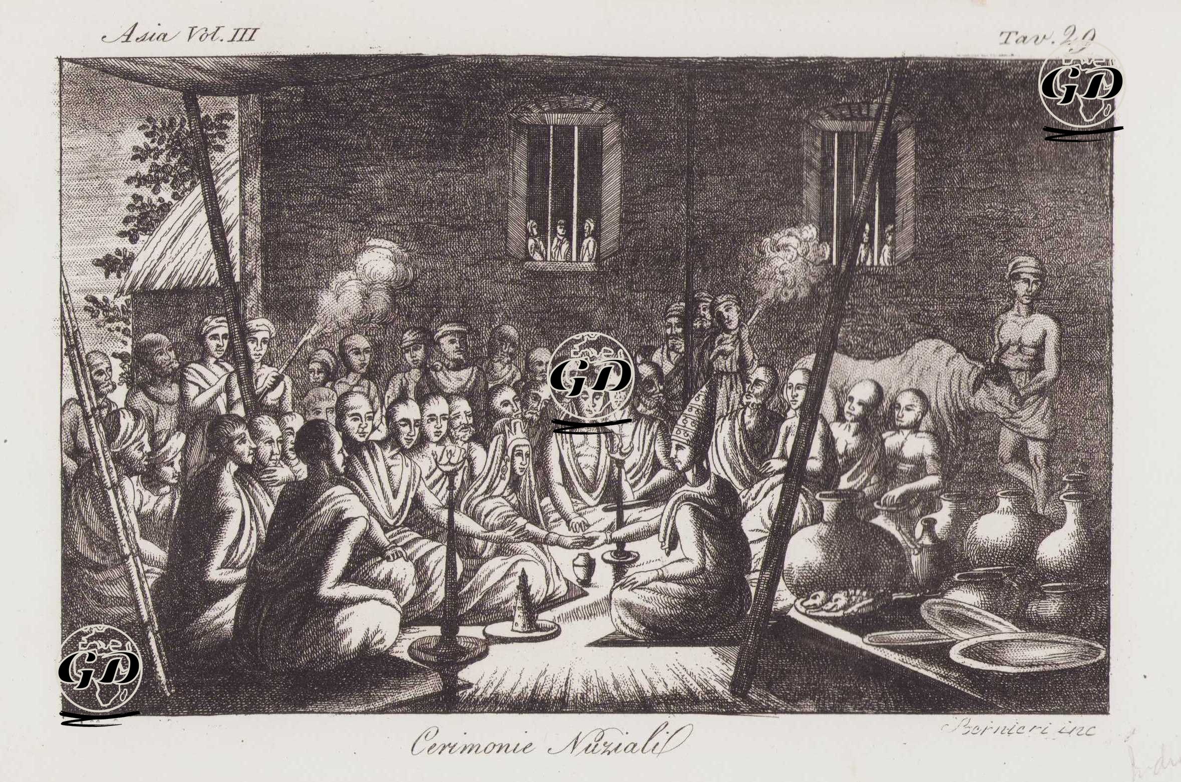 Gelinin Evinde Düzenlenen Hindu Evlilik Töreni, Asya Cilt III. Resim 29. -  - 1820's-1840's