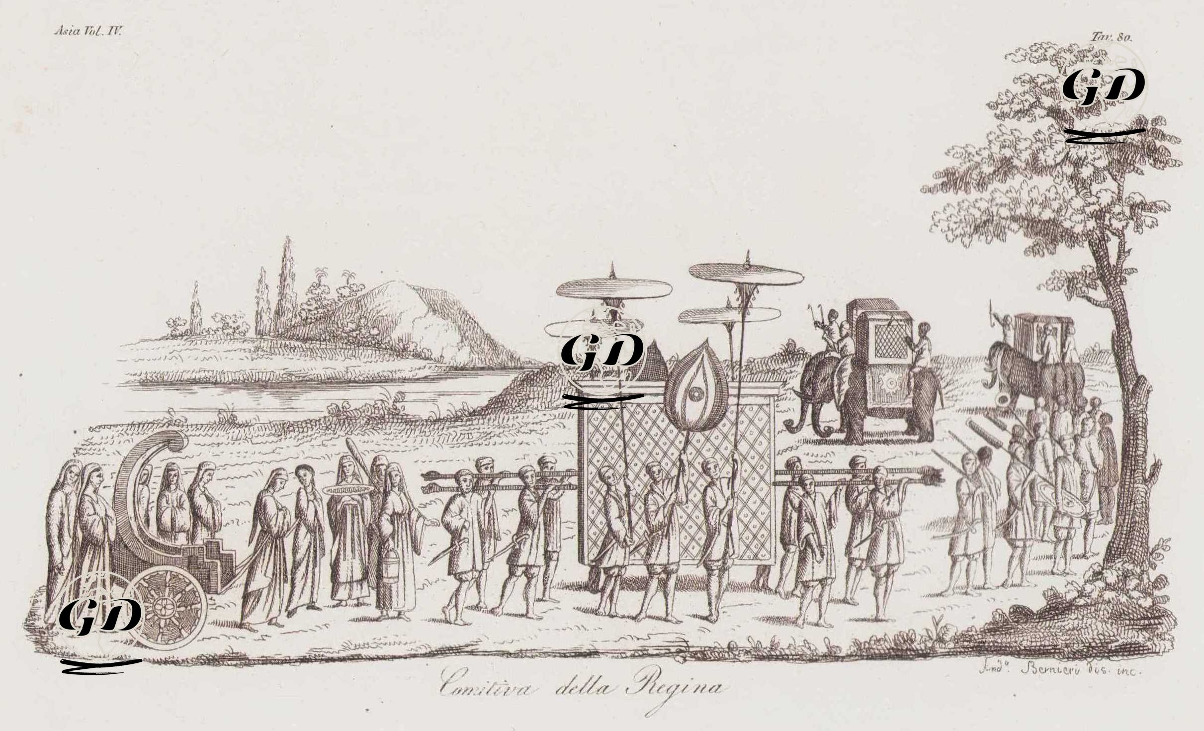 Bir Kraliçenin Cenaze Alayı, Tonkin, Vietnam, Asya Cilt IV. Resim 80. -  - 1820's-1840's