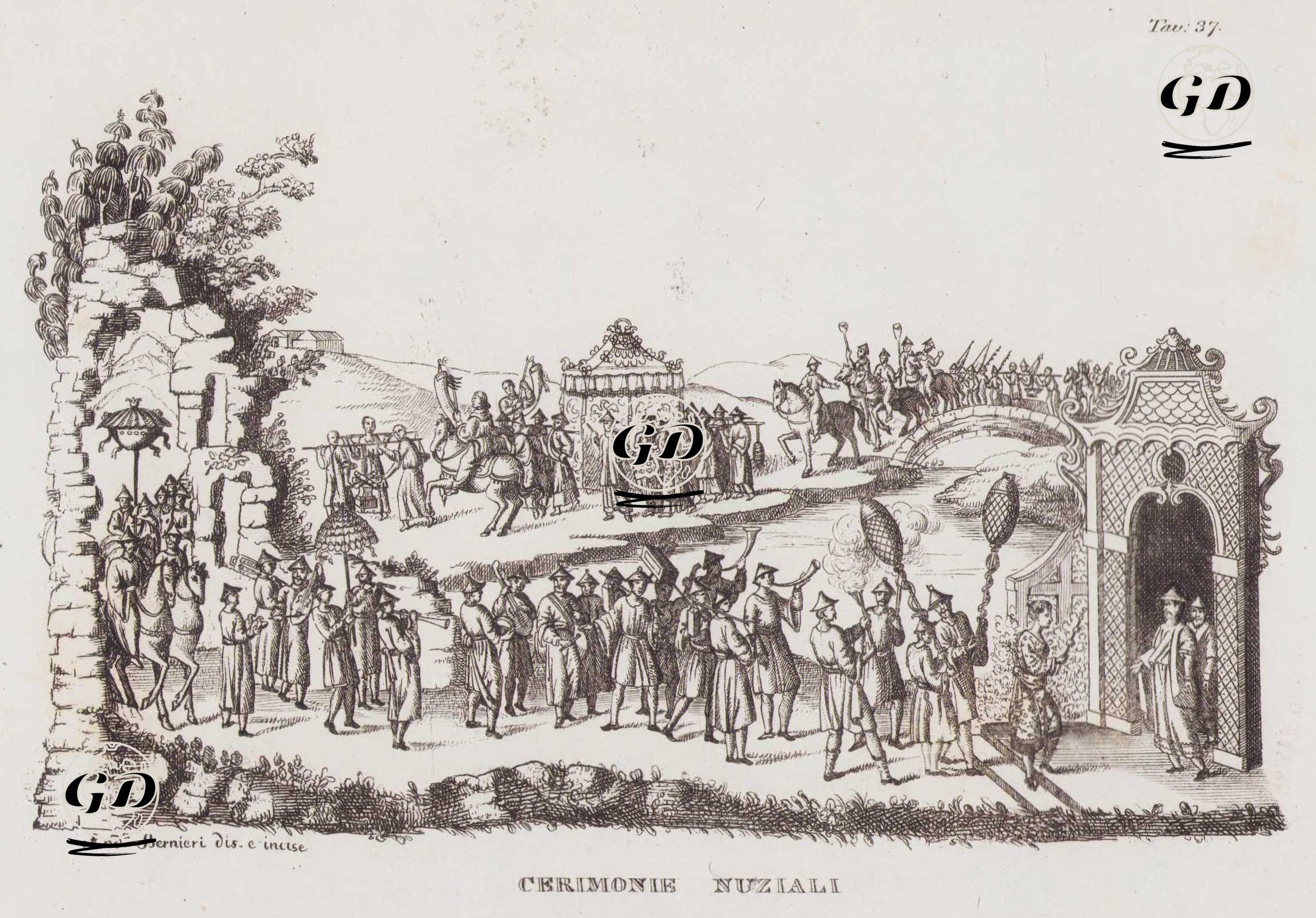 Cerimonie Nunziali, Tav. 37. (Chinese Wedding Ceremony and Procession) -  - 1820's-1840's