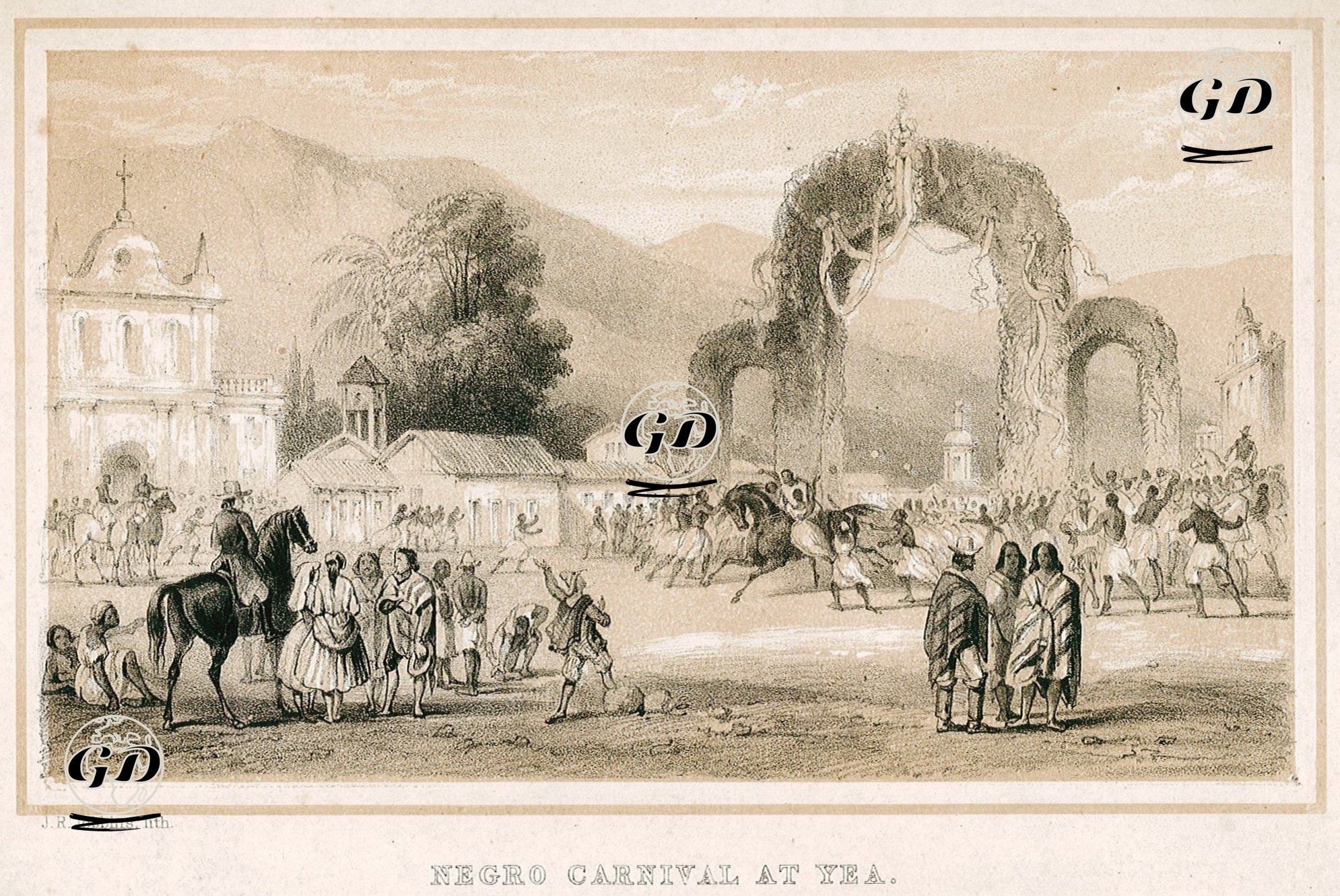 Negro Carnival At Yea -  - 1840's