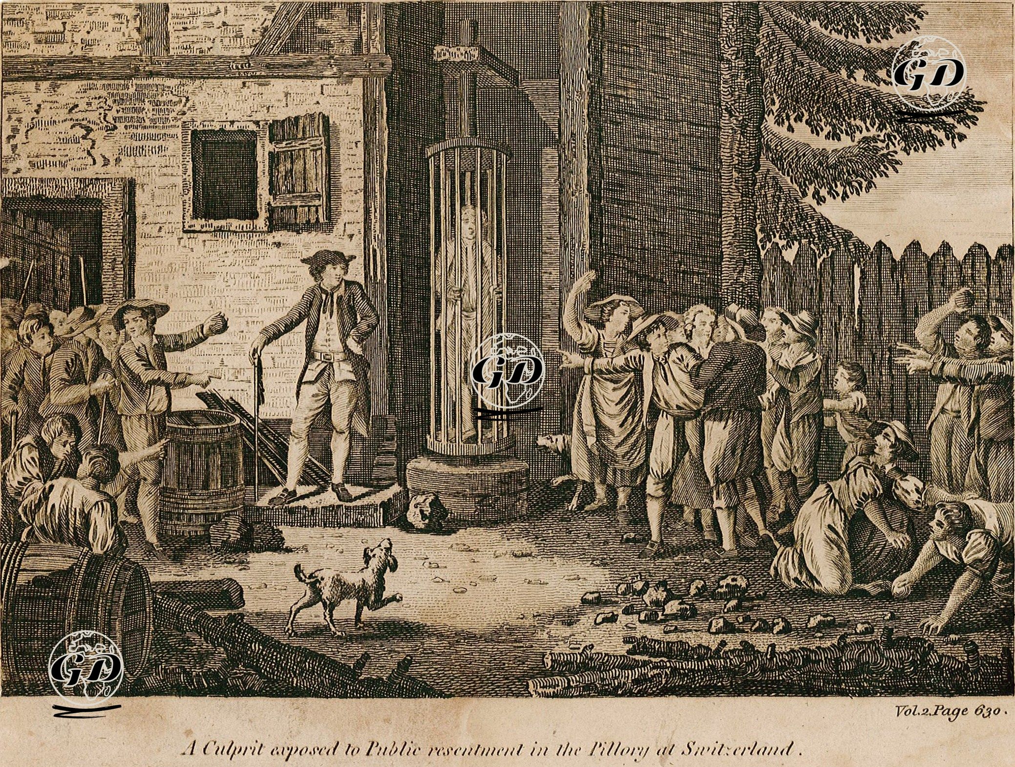 İşviçre'de Kafes İçindeki Bir Suçlunun Halk Tarafından Cezalandırılması -  - 1802