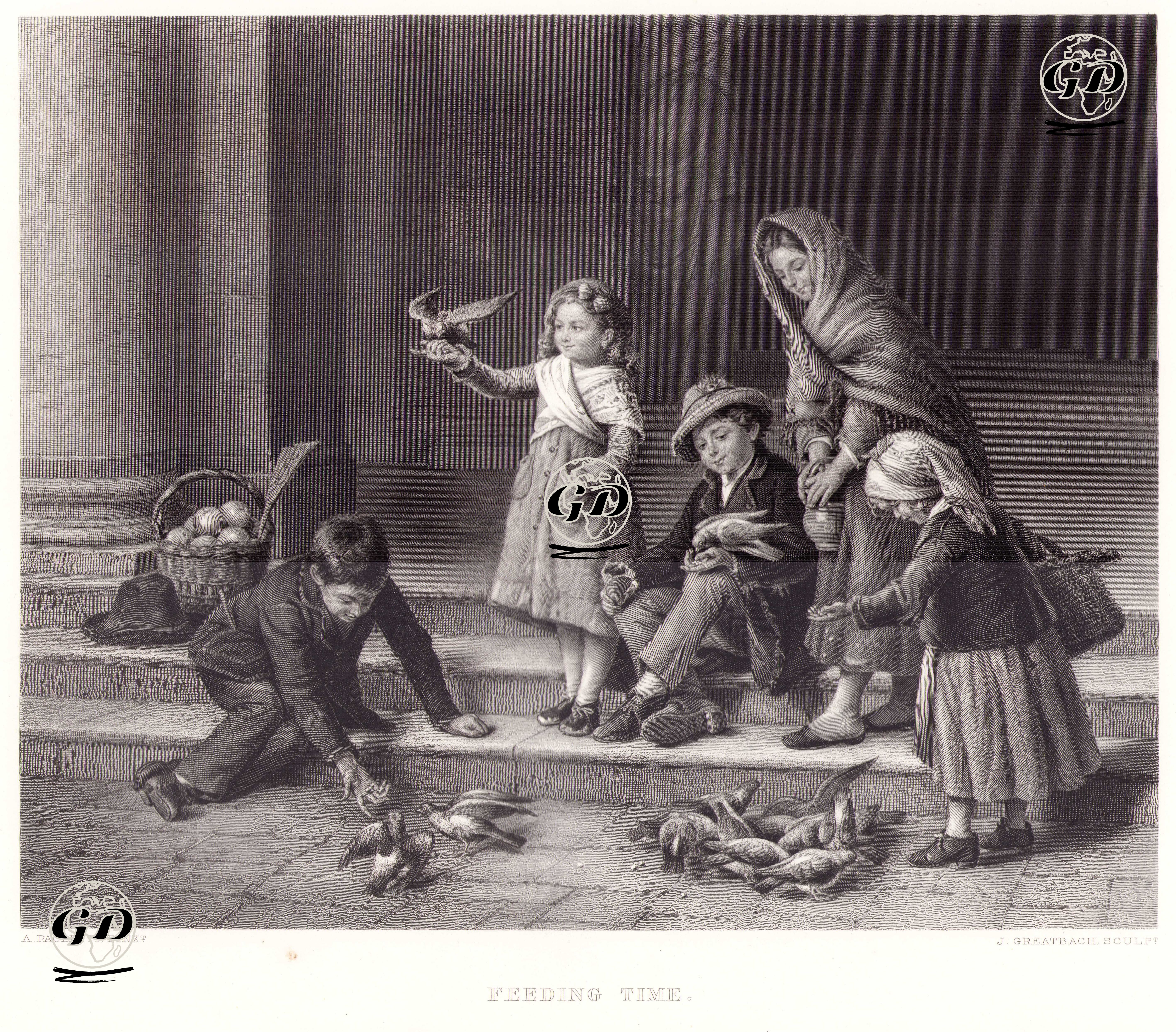 Güvercinleri Besleme Zamanı - Antonio Ermolao Paoletti (1834-1912) - 1880