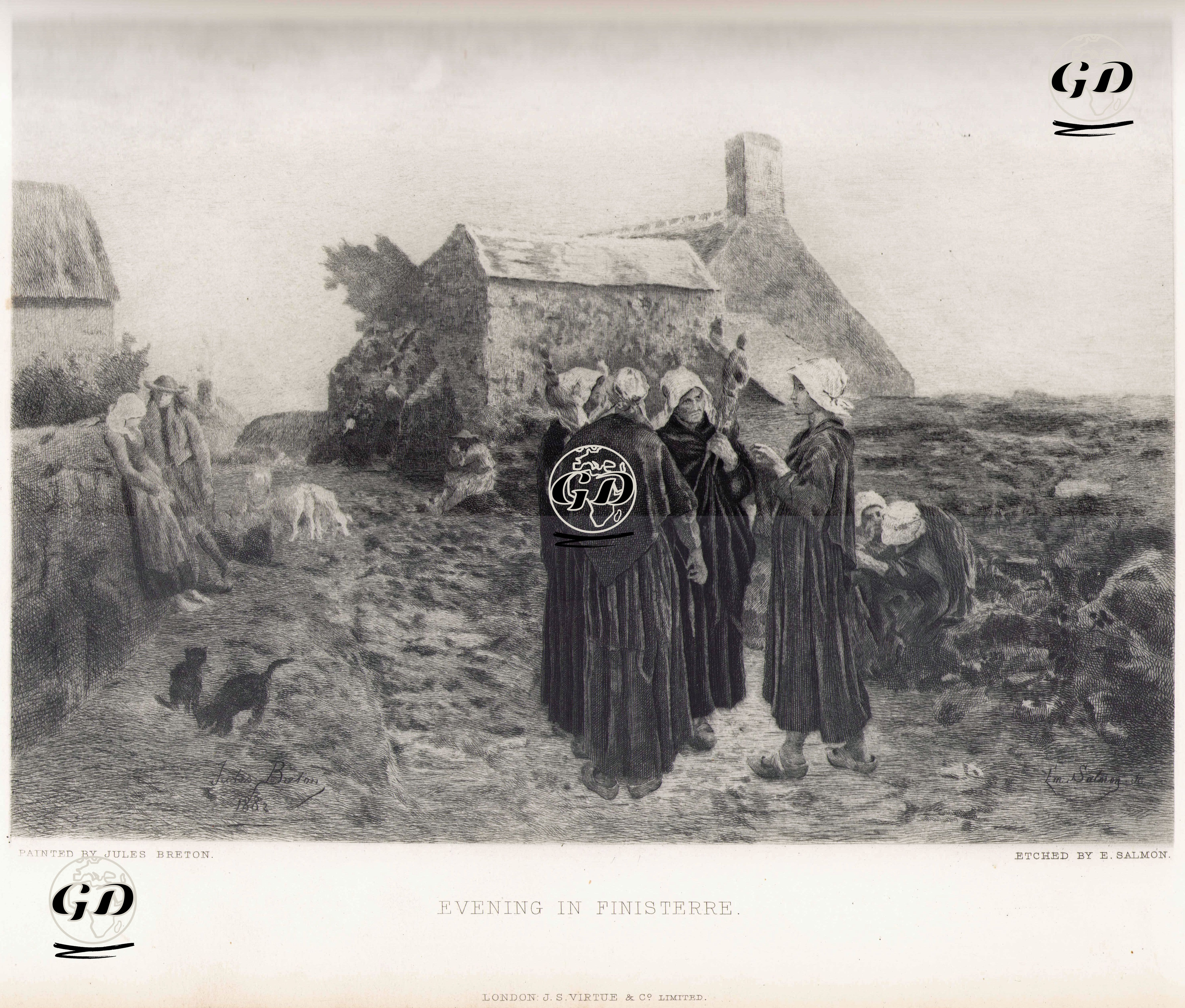 Fransa'nın Finisterre Bölgesinin Bir Köyünde Akşam Sohbeti - Jules Breton (1827-1906) - 1883