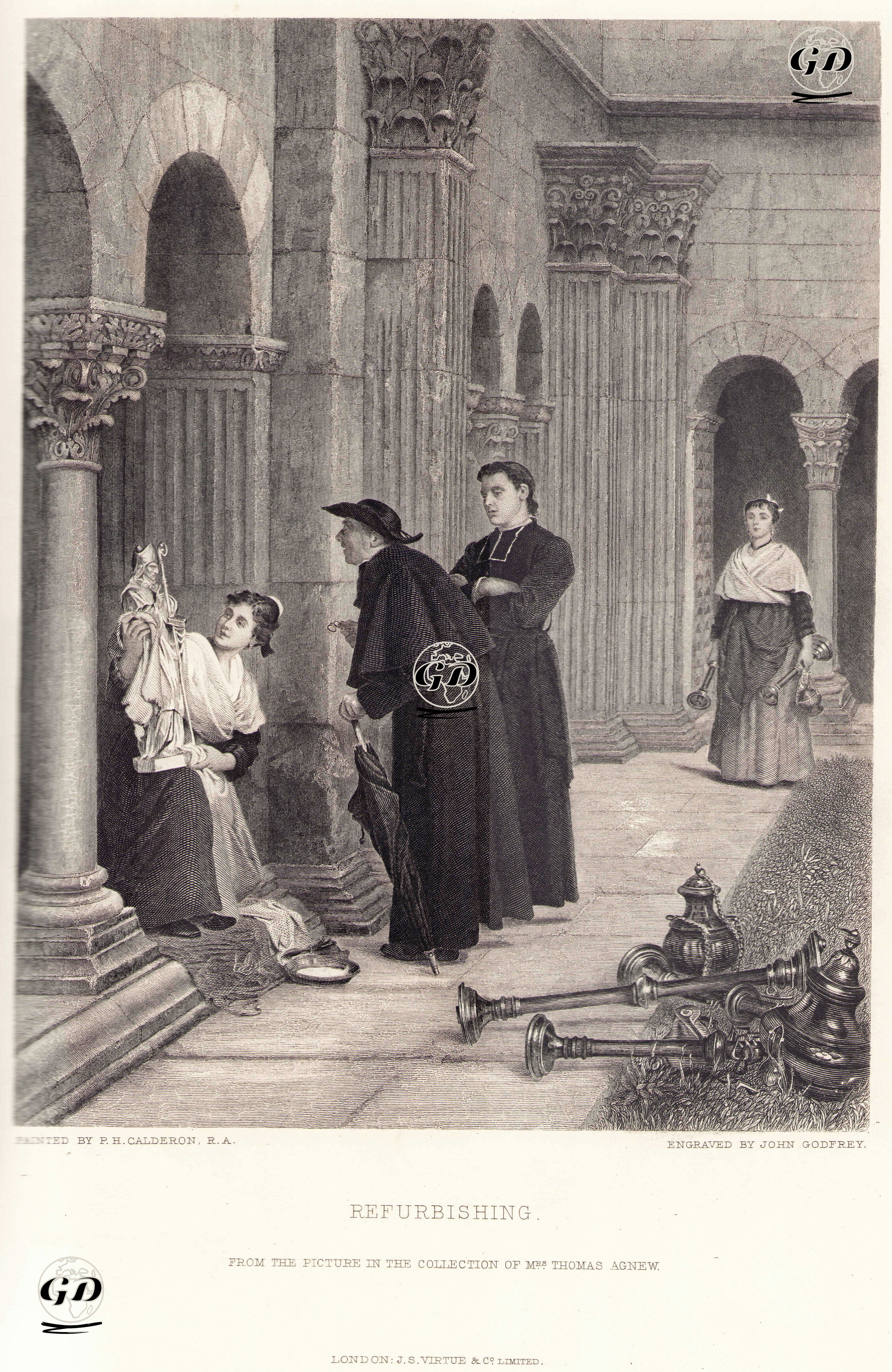 Eşyaların Parlatılması - Philip Hermogenes Calderon (1833-1898) - 1883