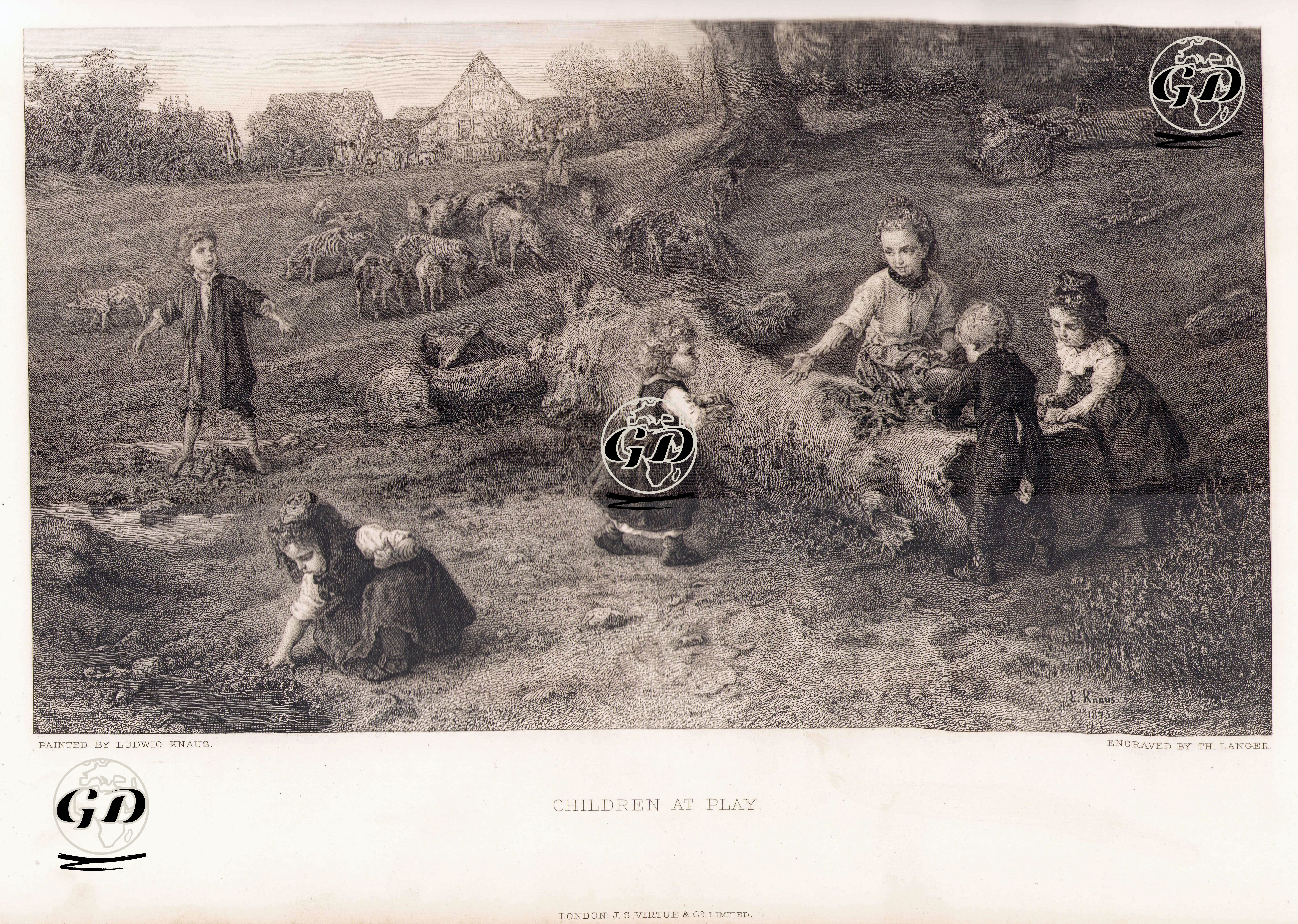 Oyun Oynayan Çocuklar - Ludwig Knaus (1829-1910) - 1883