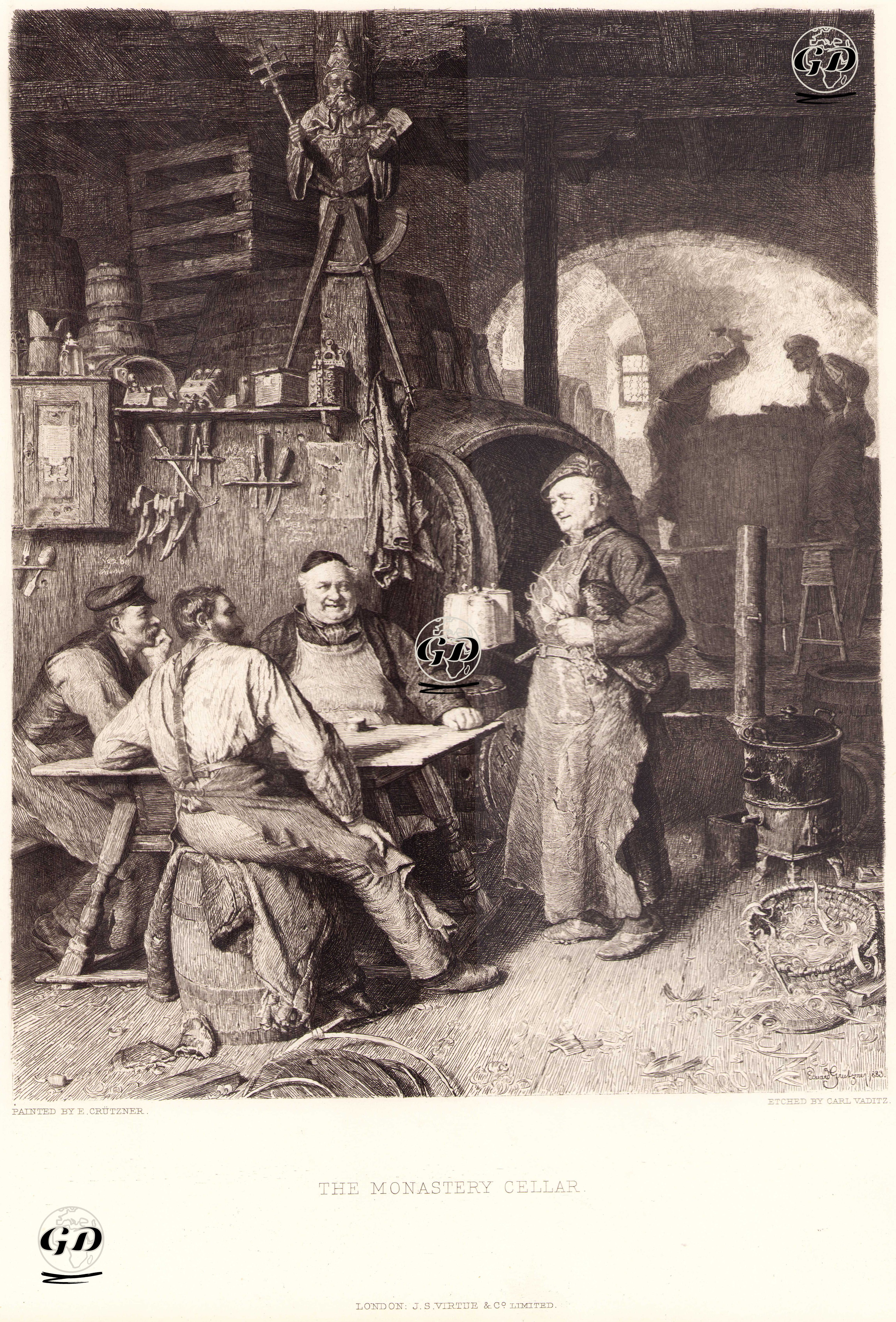 Manastırın Şarap Mahzeni - Eduard von Grutzner (1846-1925) - 1884