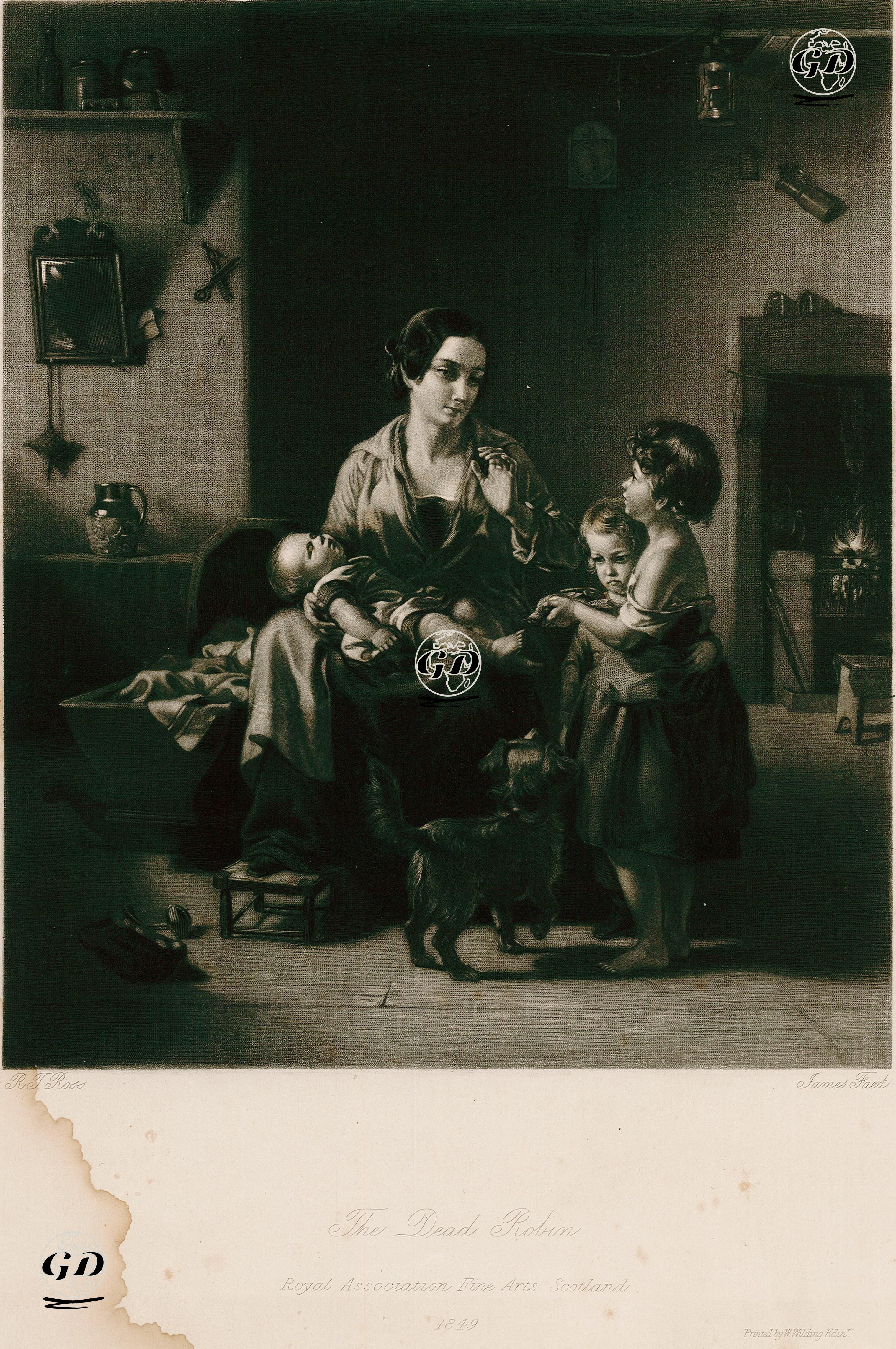Annesinin Kucağında Ölen Bebek Robin - Robert Thorburn Ross (1816-1876) - 1849