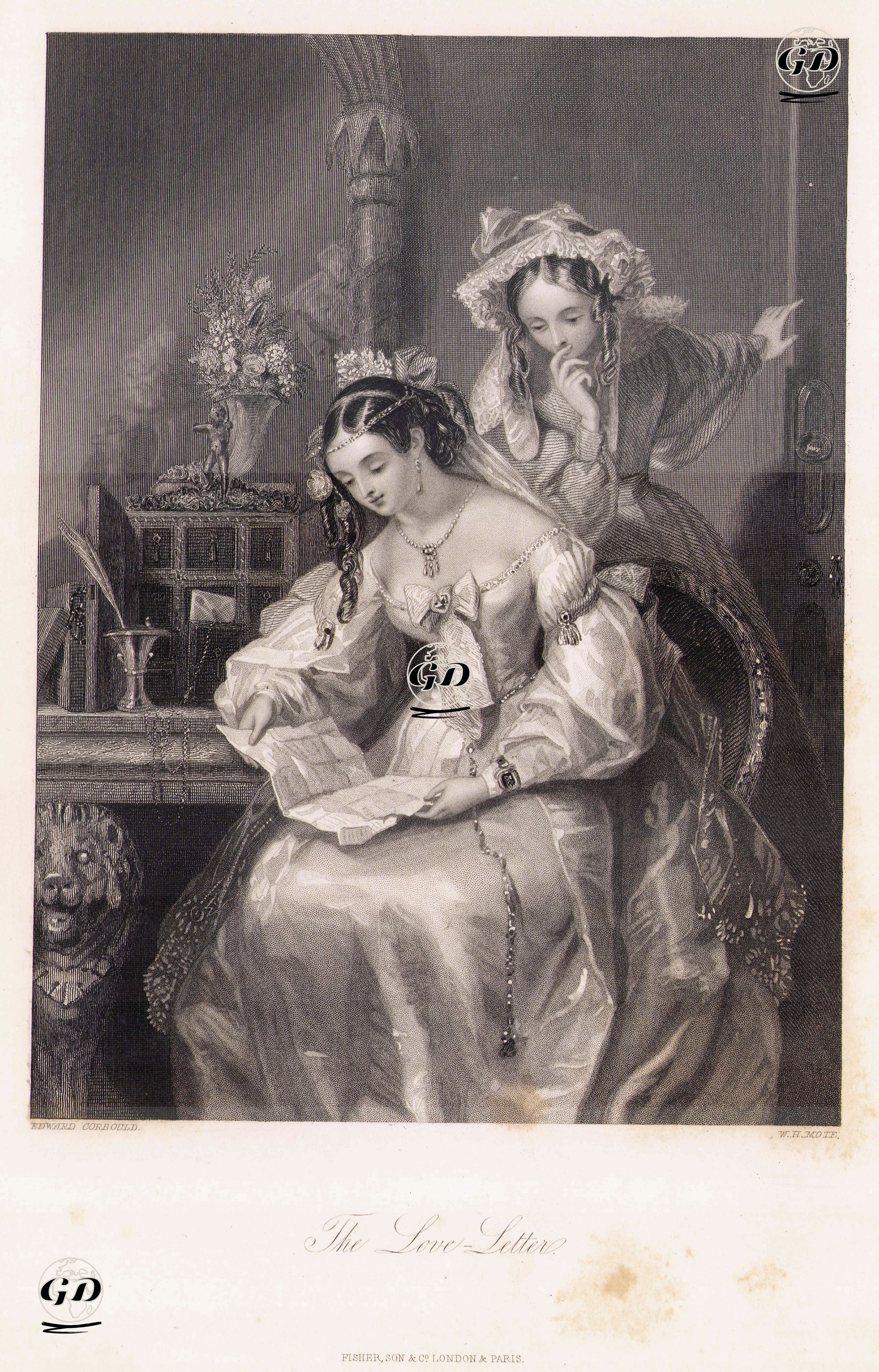 Aşk Mektubu - Edward Henry Corbould (1815-1905) - 1848