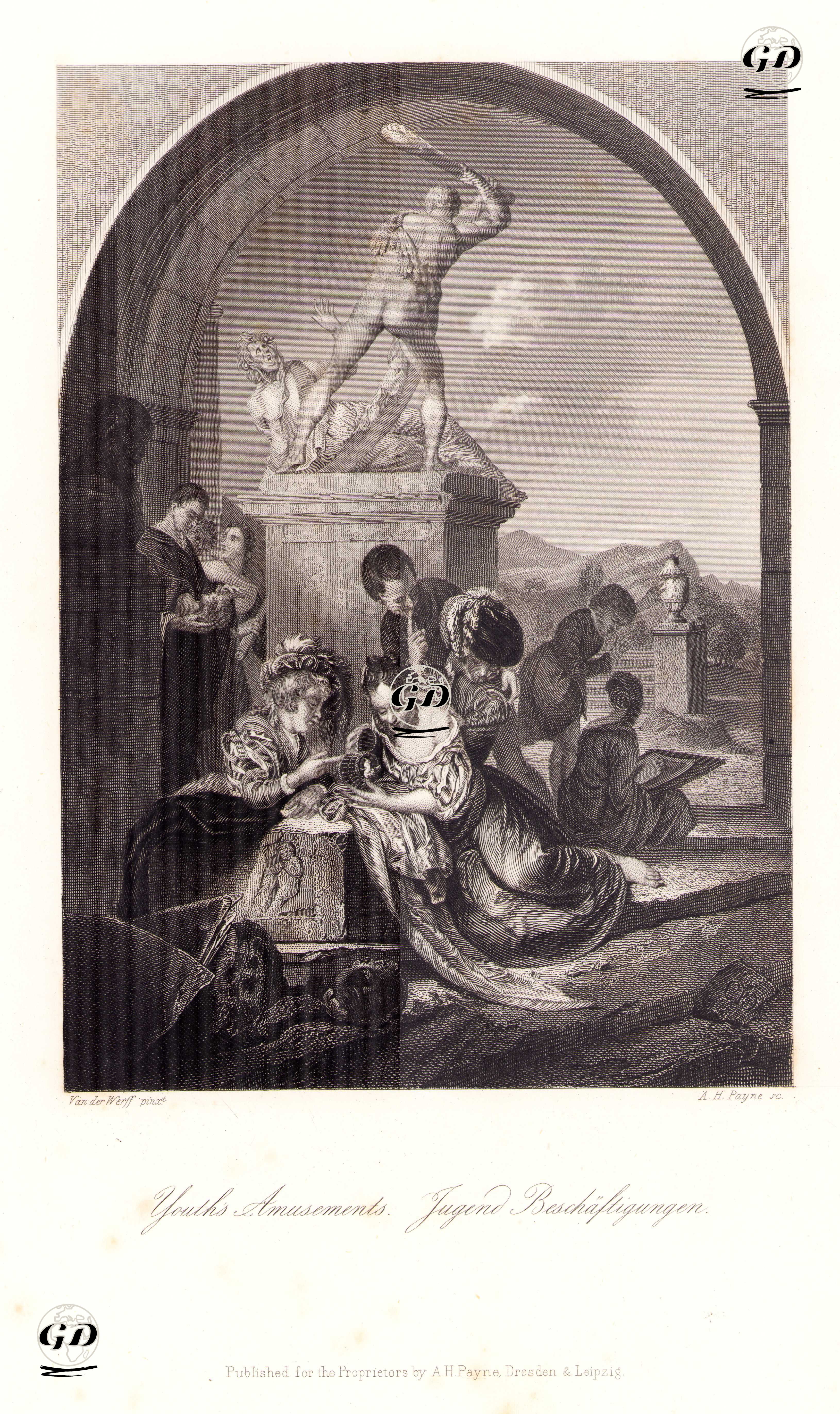 Youths Amusements-Jugend Beschaftigungen - Adriaen Van Der Werff (1659-1722) - 1850's