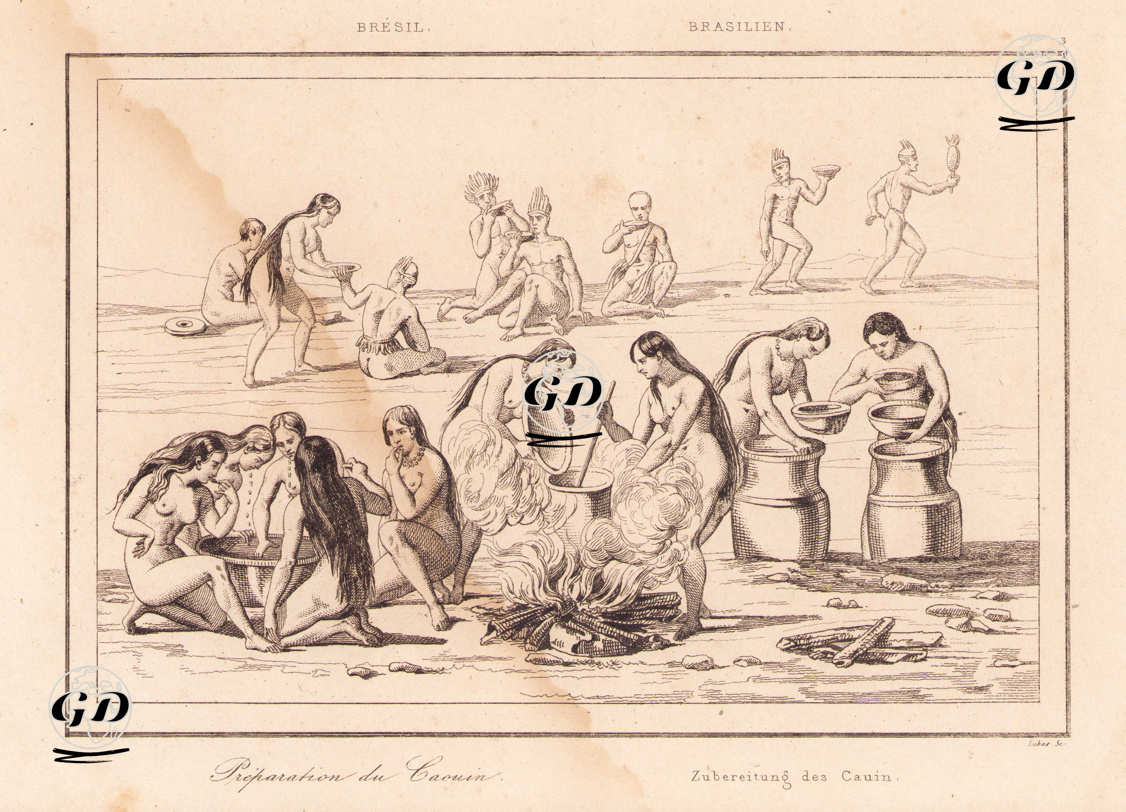 Brezilya'da Manyok Yiyeceğinin Hazırlanışı -  - 1837