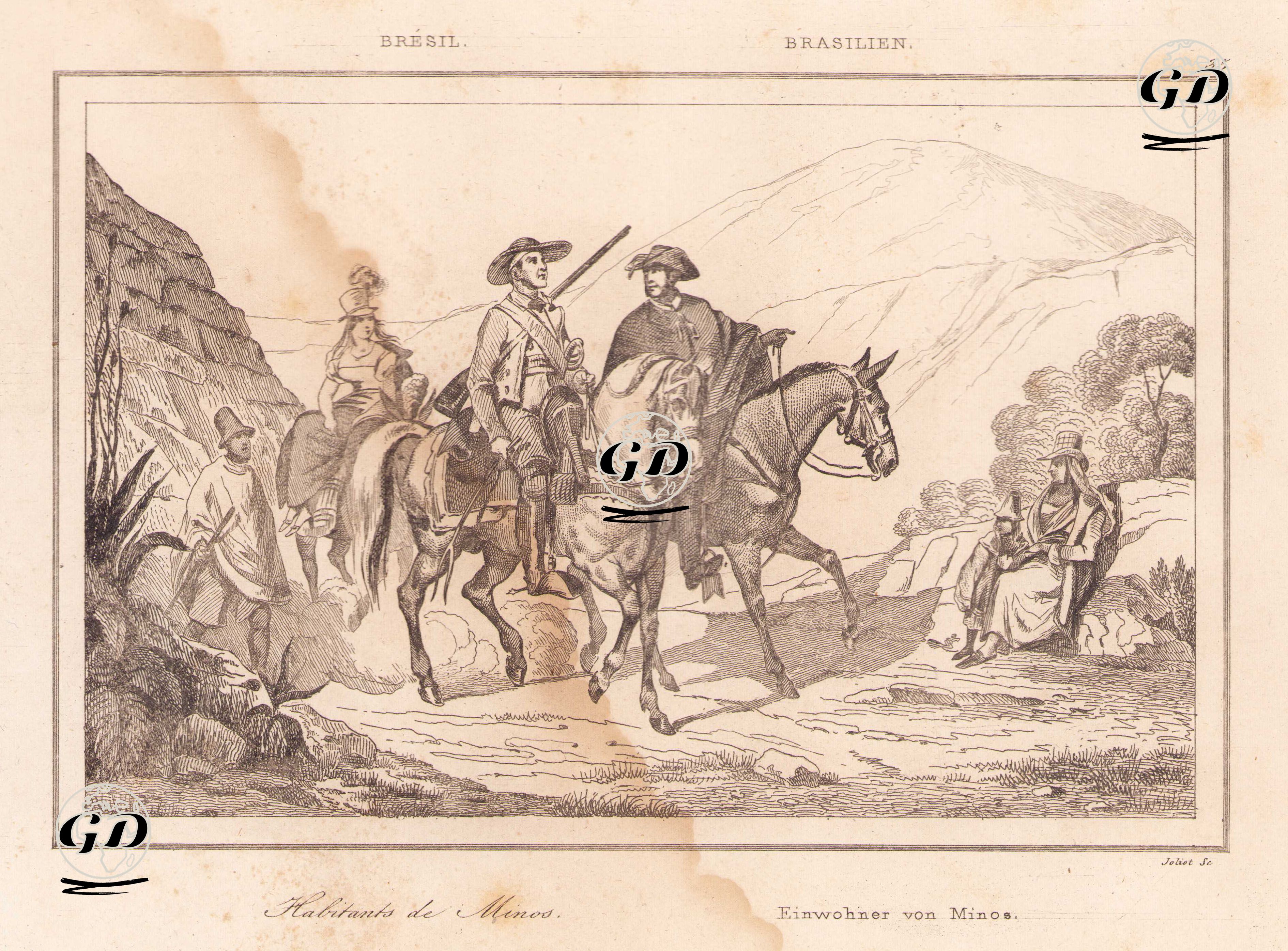 Bresil, Habitants de Minos-Brasilien, Einwohner Von Minos (Inhabitants Of Minas Gerais) -  - 1837