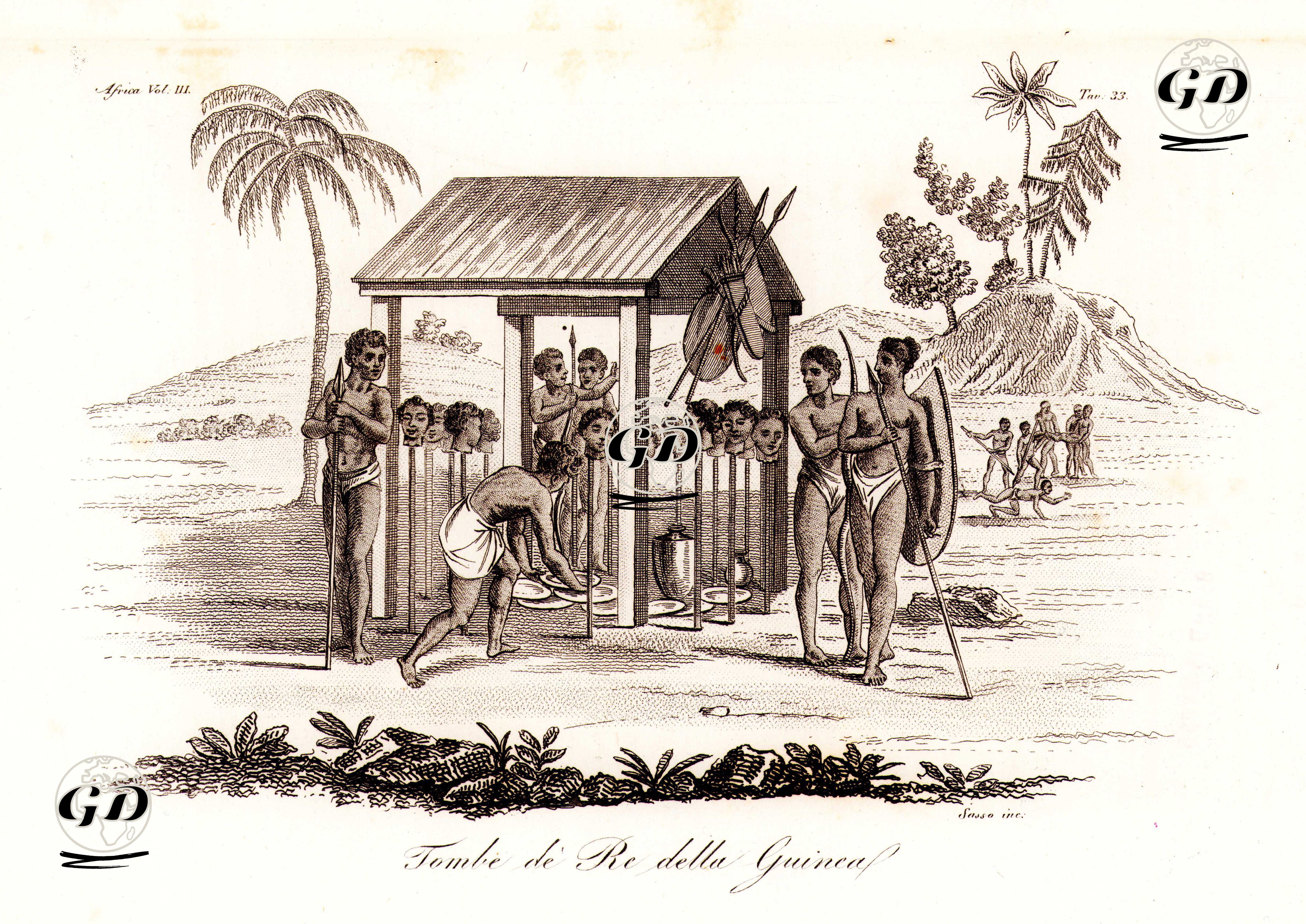 Tombe De Re Della Guinea, Africa Vol.III. Tav.33. (Tombs Of The Kings Of Guinea) -  - 1820's-1840's
