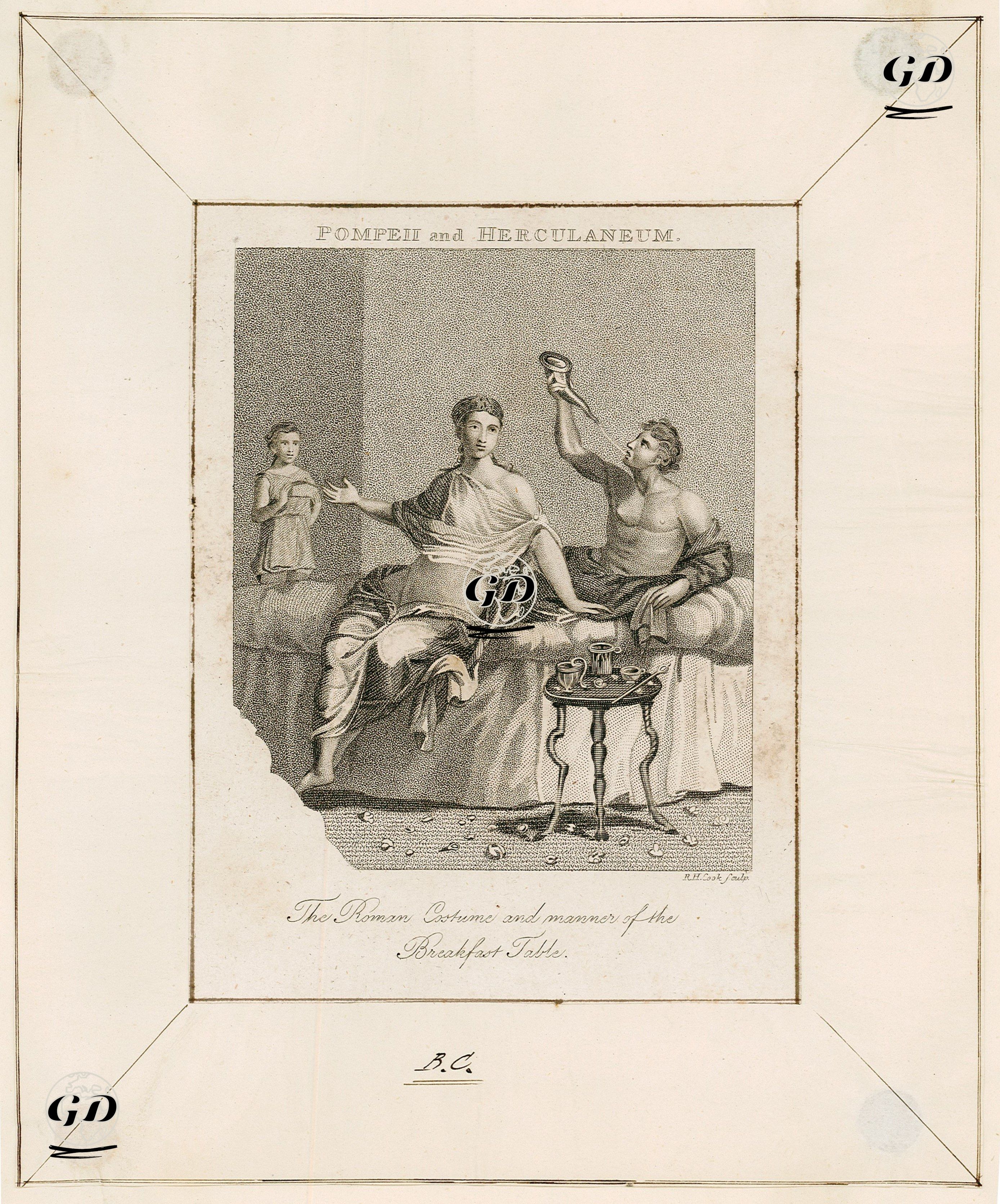 Pompeii ve Herculaneum Şehirlerinde Yaşayan Romalıların Kıyafeti ve Kahvaltı Masaları -  - 1809