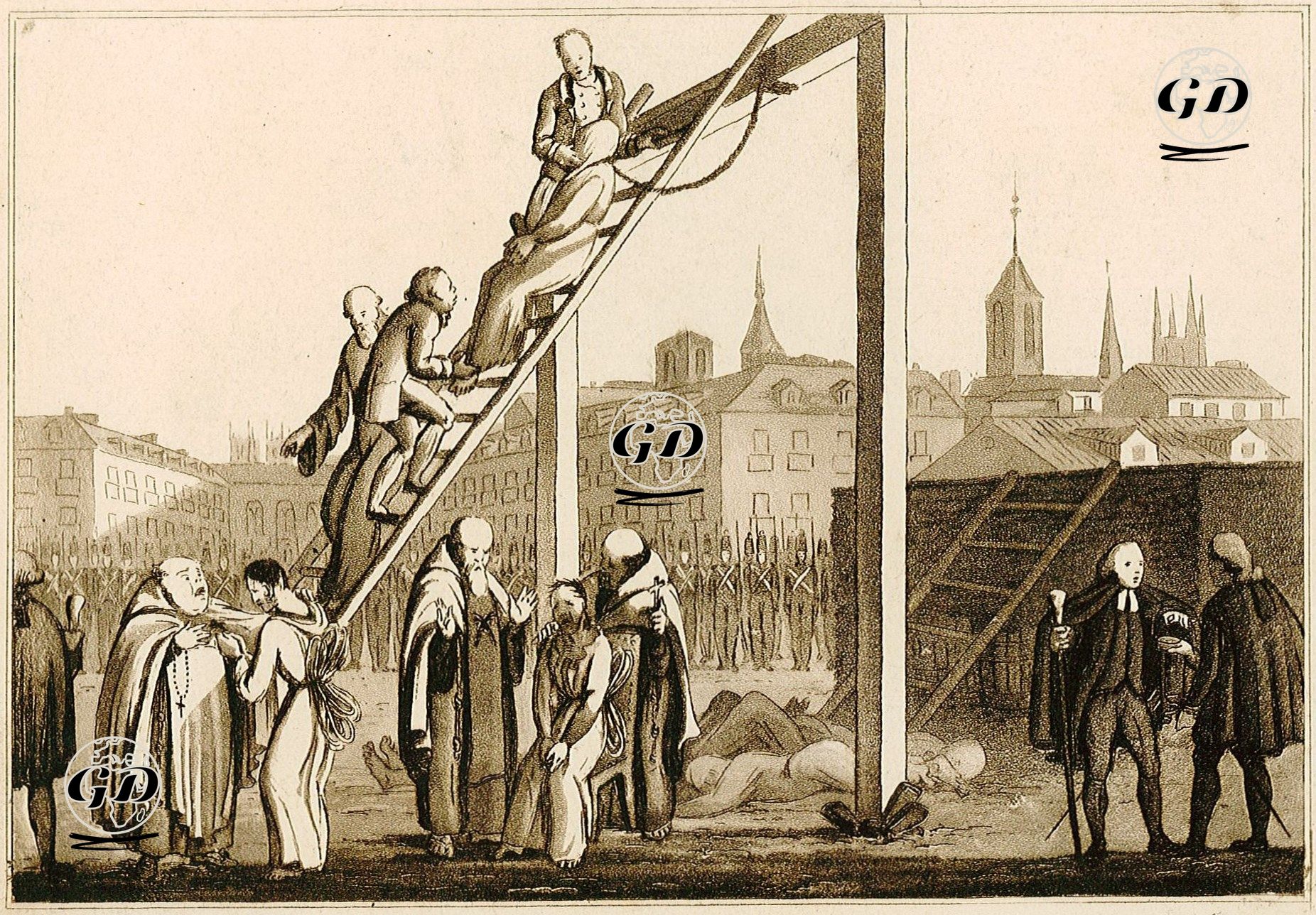 Execution of the Conspirators (Execution of Conspirators to Overthrow the Portuguese Government in 1817) - A.P.D.G - 1826