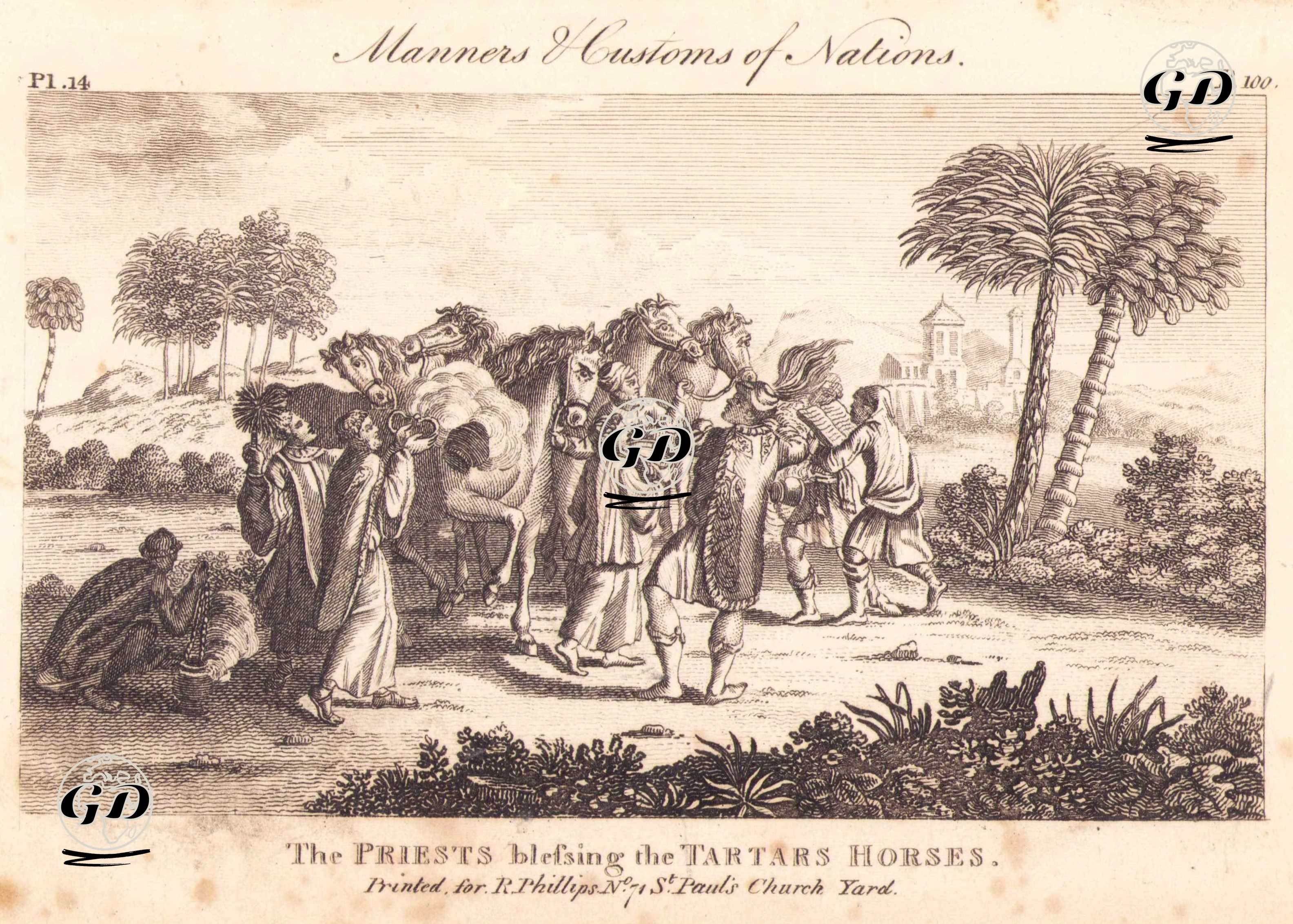 The Priests Blessing the Tartars Horses, Manners & Customs of Nations  -  - 1813