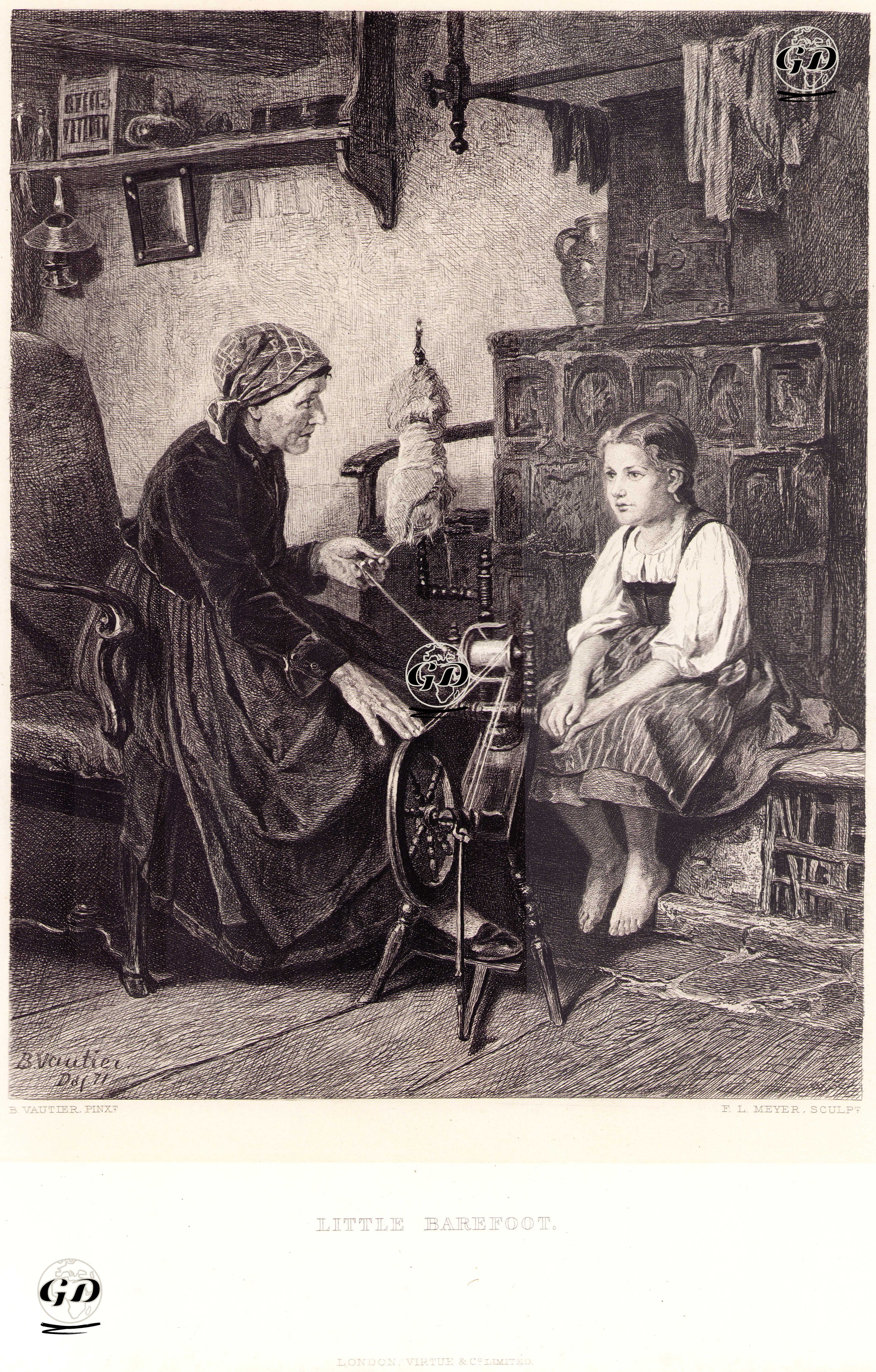 Yalınayaklı Kız - Benjamin Vautier (1829-1898) - 1880