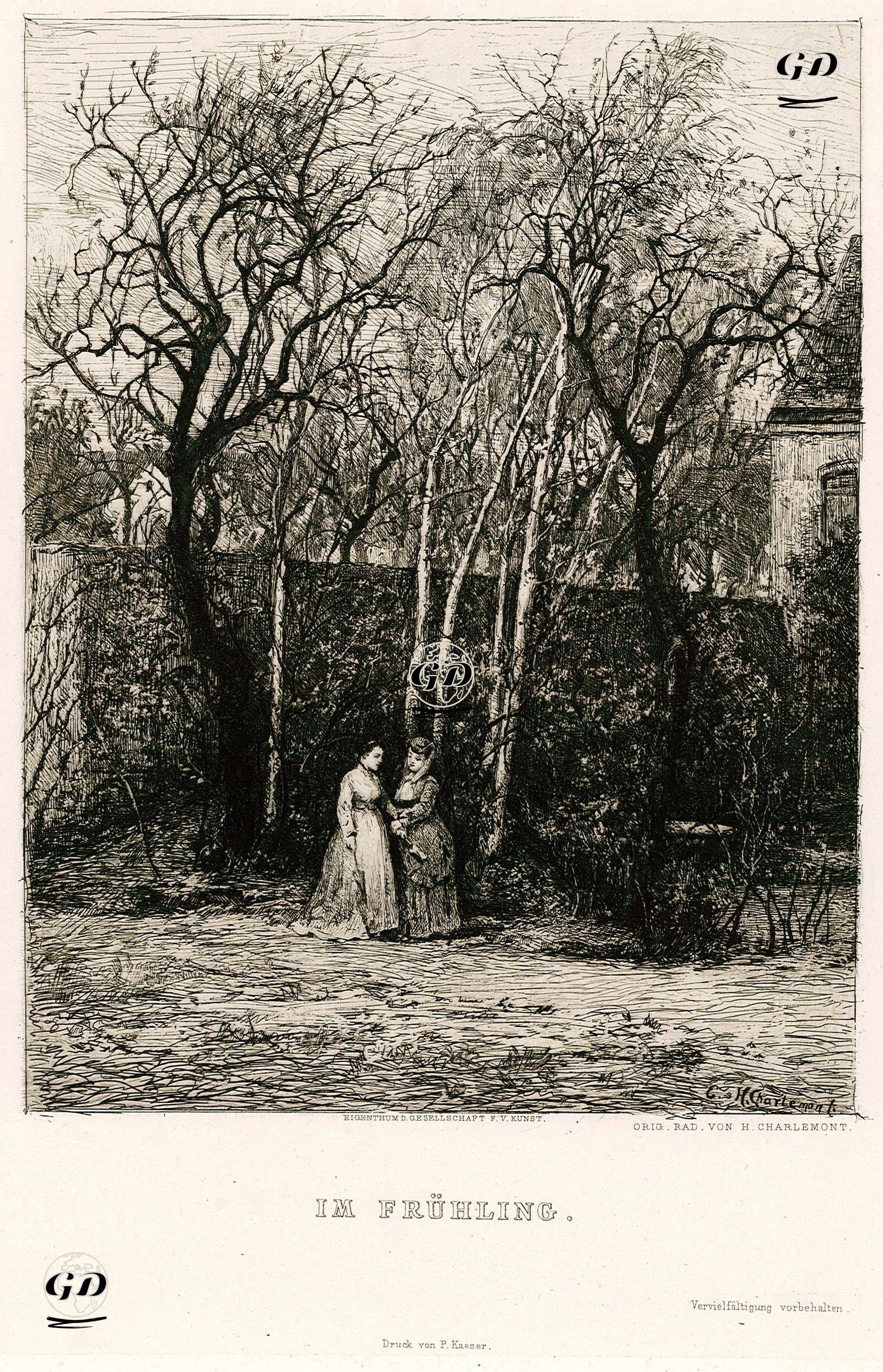 Im Frühling  - Hugo Charlemont (1850-1939)- Eduard Charlemont (1848-1906) - 1880's