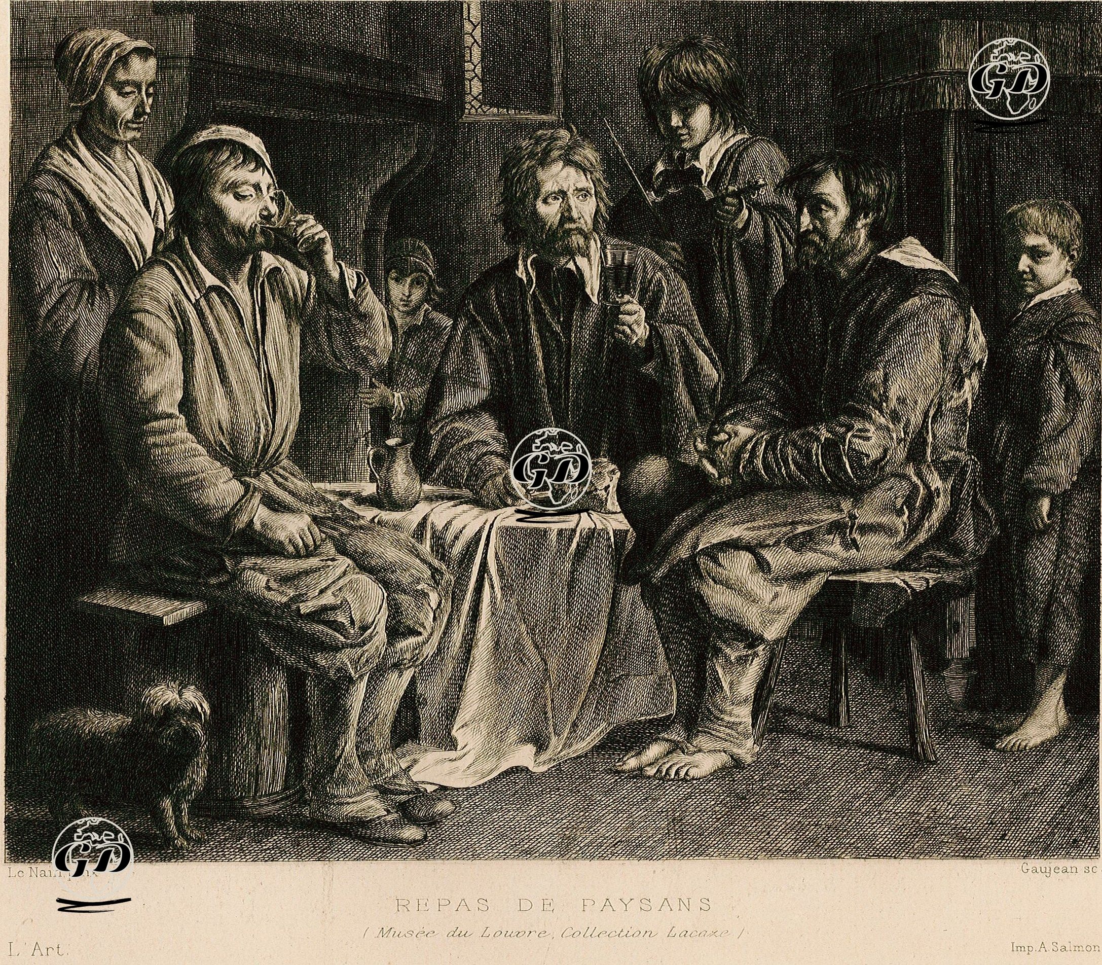 Köylülerin Yemeği - Louis Le Lain(1593-1677) - 1880's