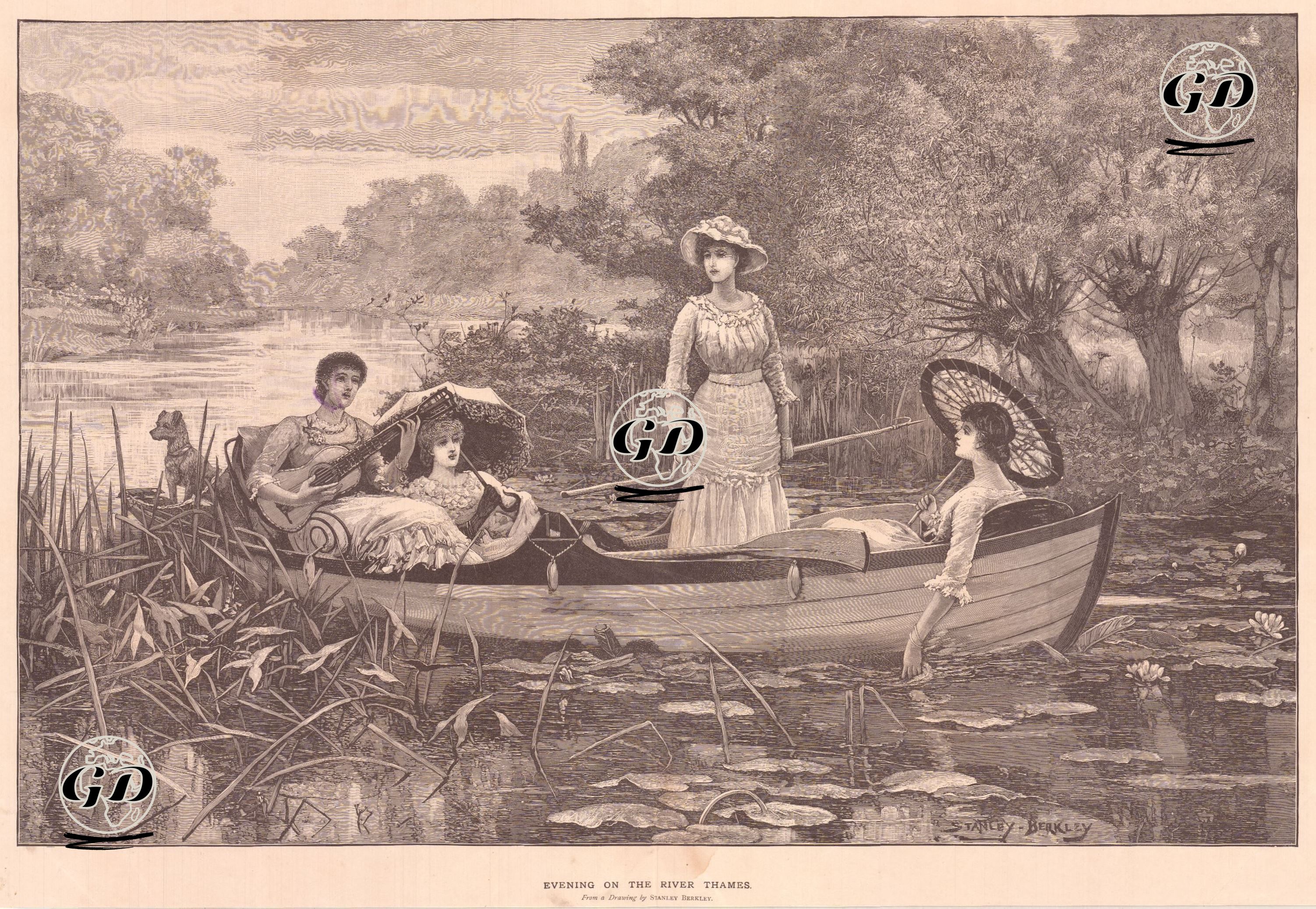 Thames Nehrinde Akşam Sefası - Stanley Berkley (1855-1909) - 1885