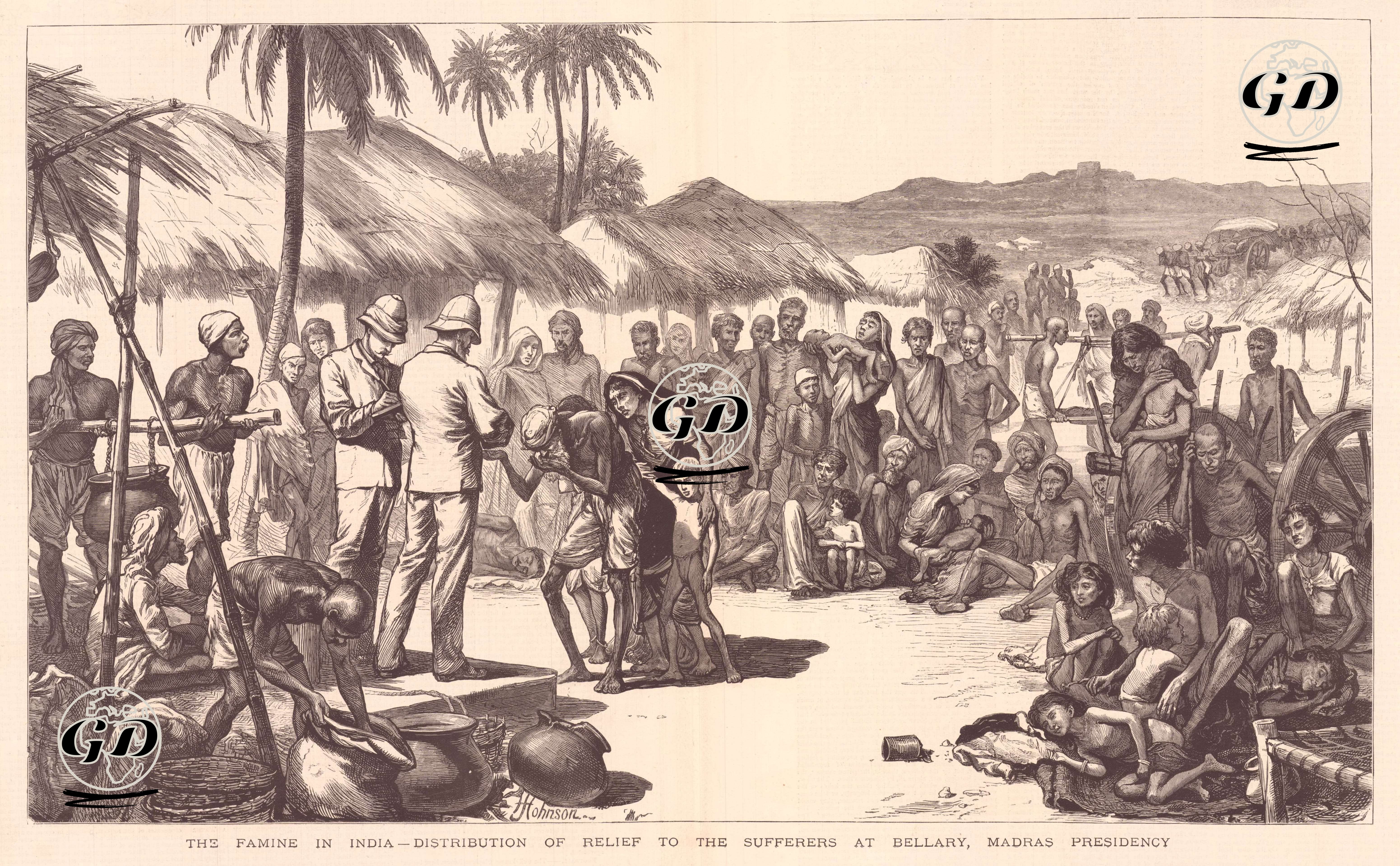 Hindistan'ın Madras Prensliğinin Kıtlık Çeken Bellary Bölgesinde Muhtaçlara 
Yardım Dağıtılması -  - 1877
