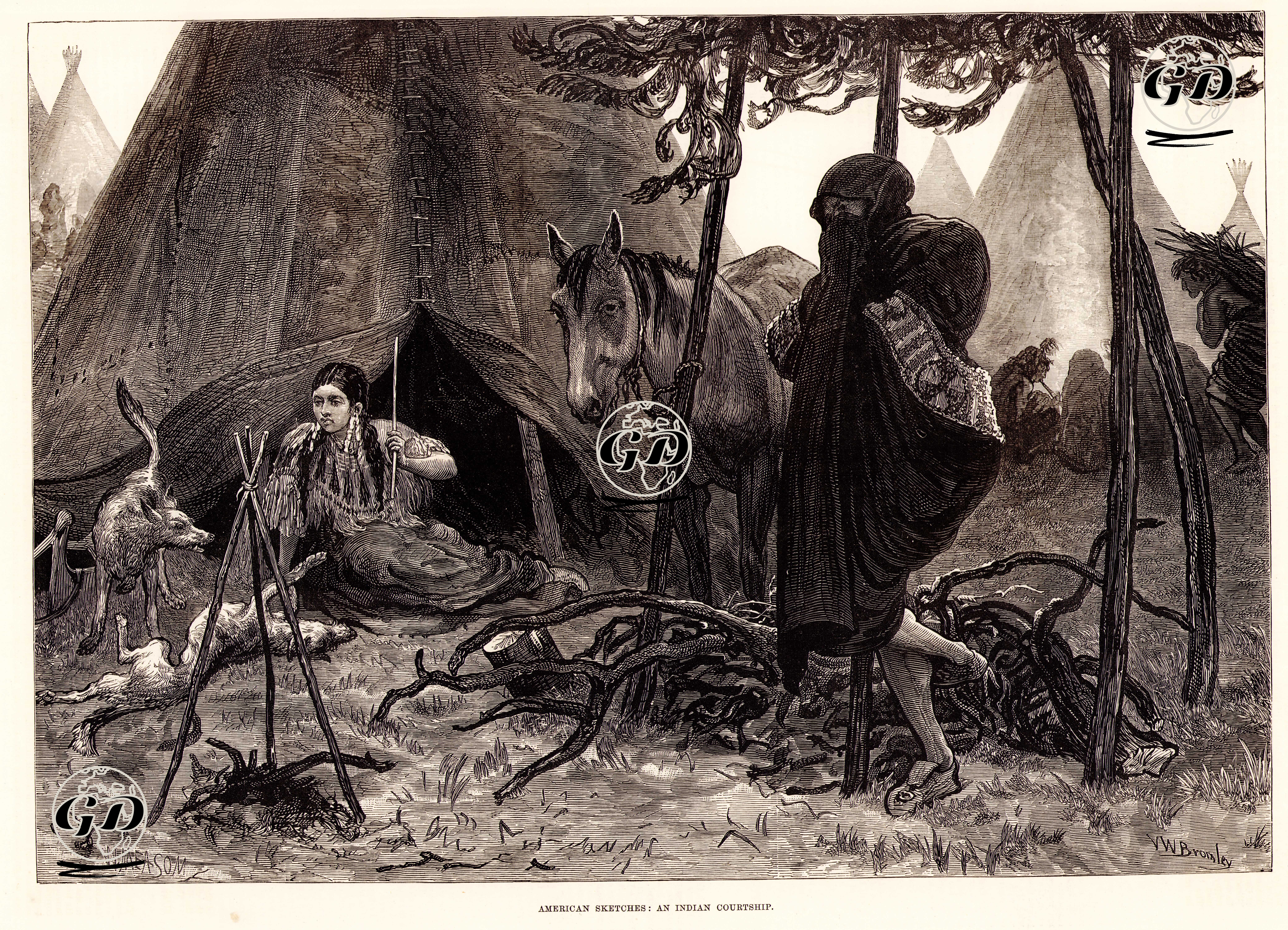 Kızılderili Flörtü - Valentine Walter Bromley (1848-1877) - 1876