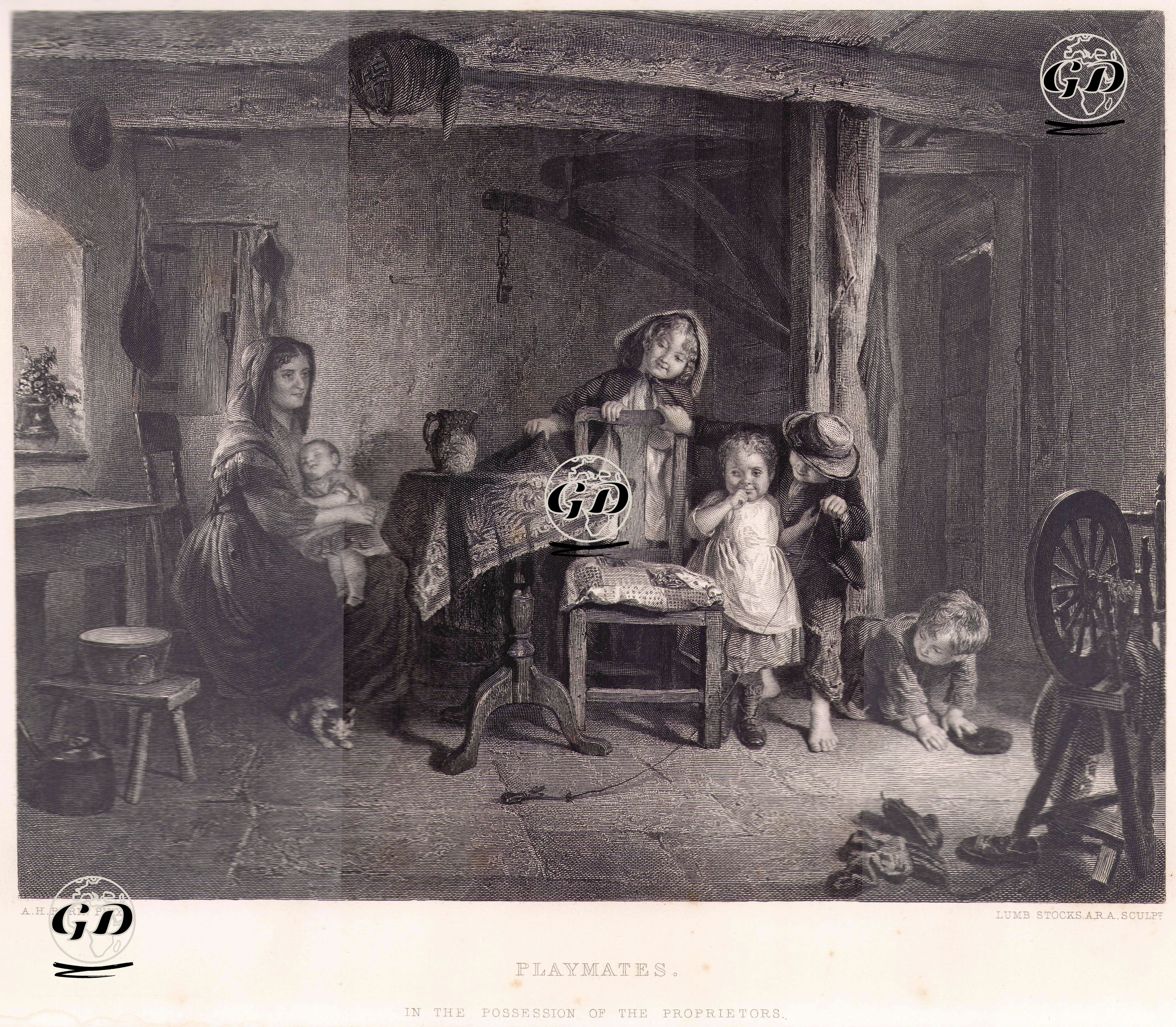 Oyun Arkadaşları - Alexander Hohenlohe Burr (1835-1899) - 1867