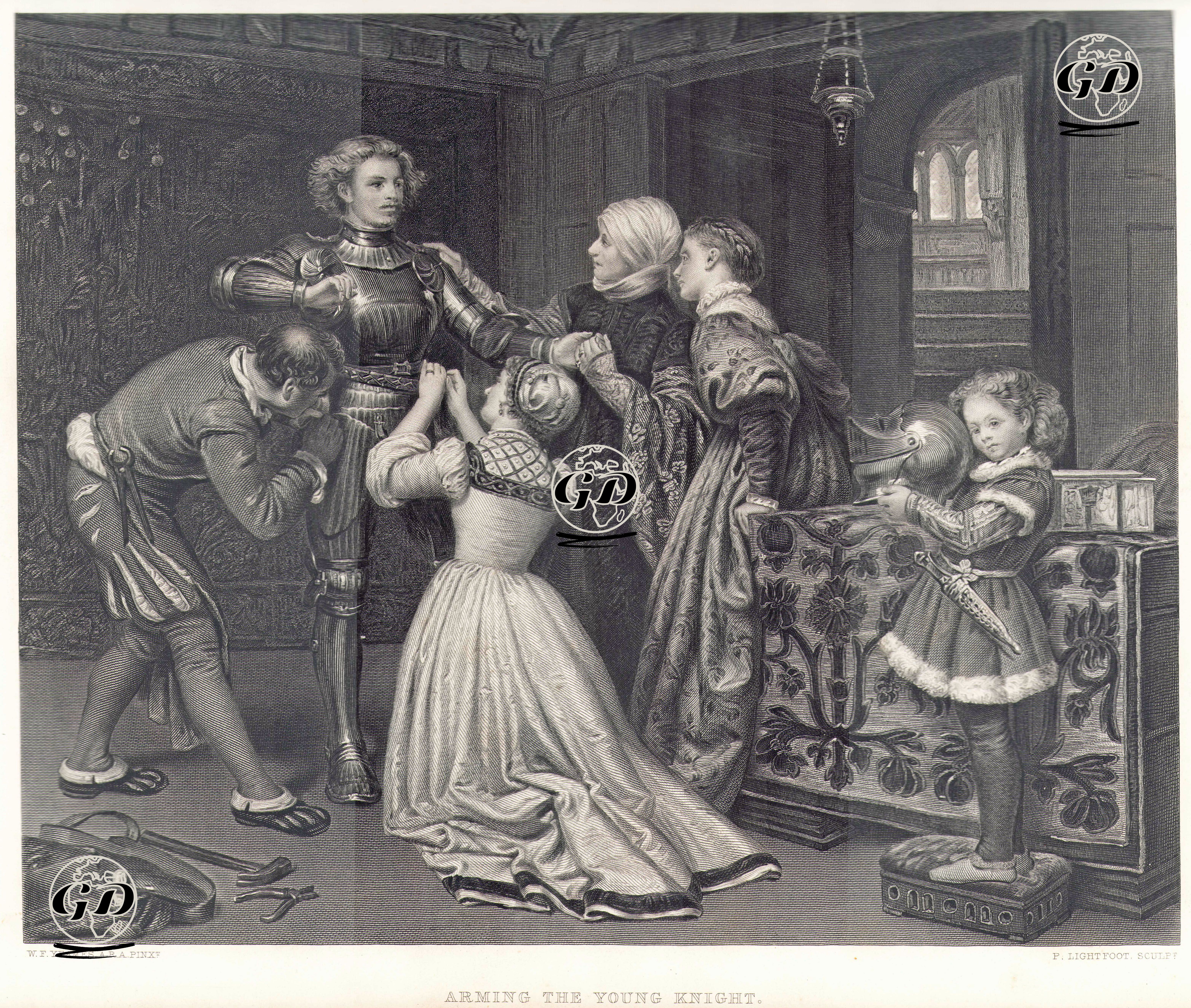 Genç Şövalyenin Zırhının Giydirilmesi - William Frederick Yeames (1835-1918) - 1868