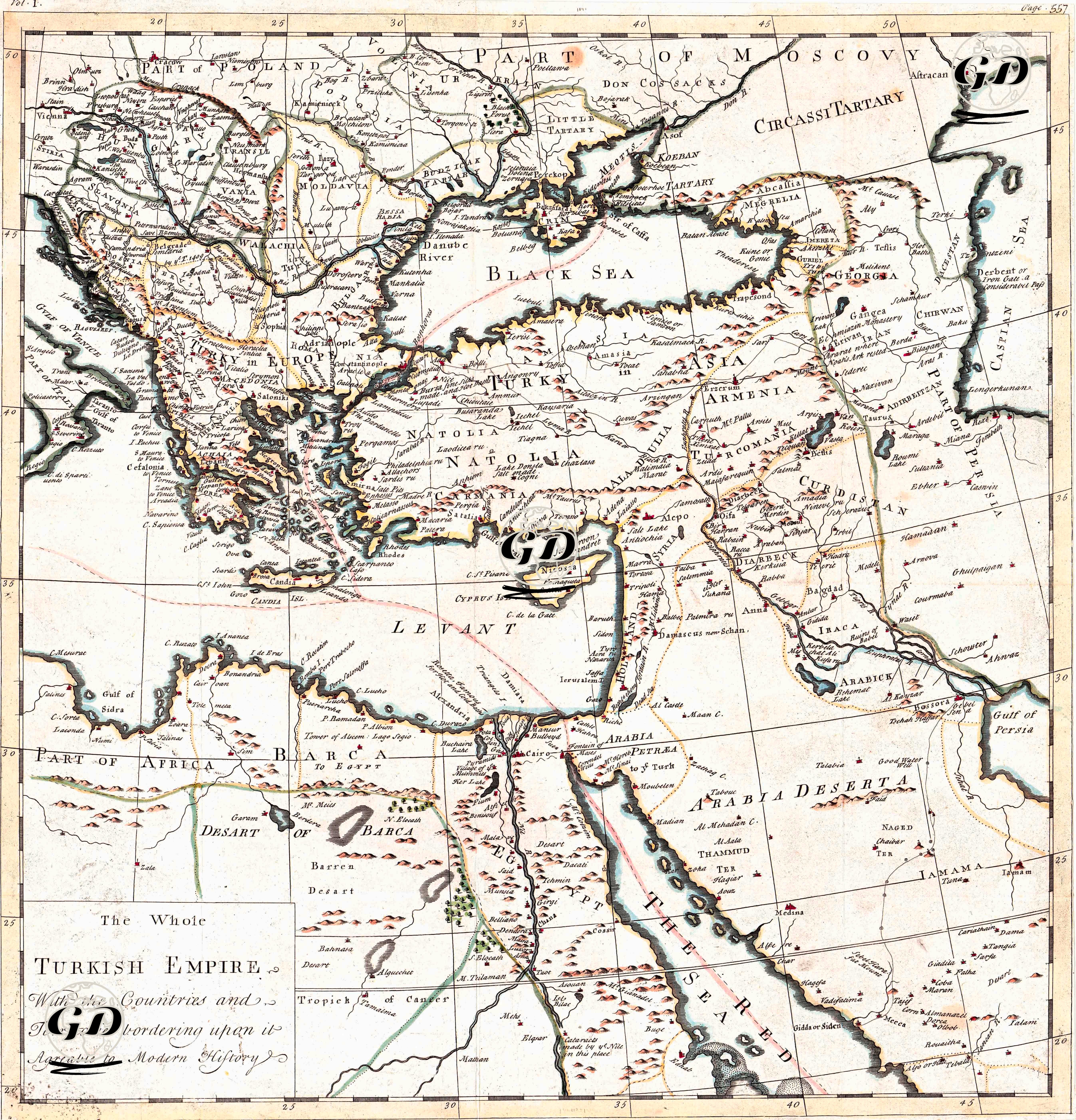 The Whole Turkish Empire with the Countries and Territories Bordering upon it, Agreeable to Modern History - Herman Moll (1654-1732) - 1725