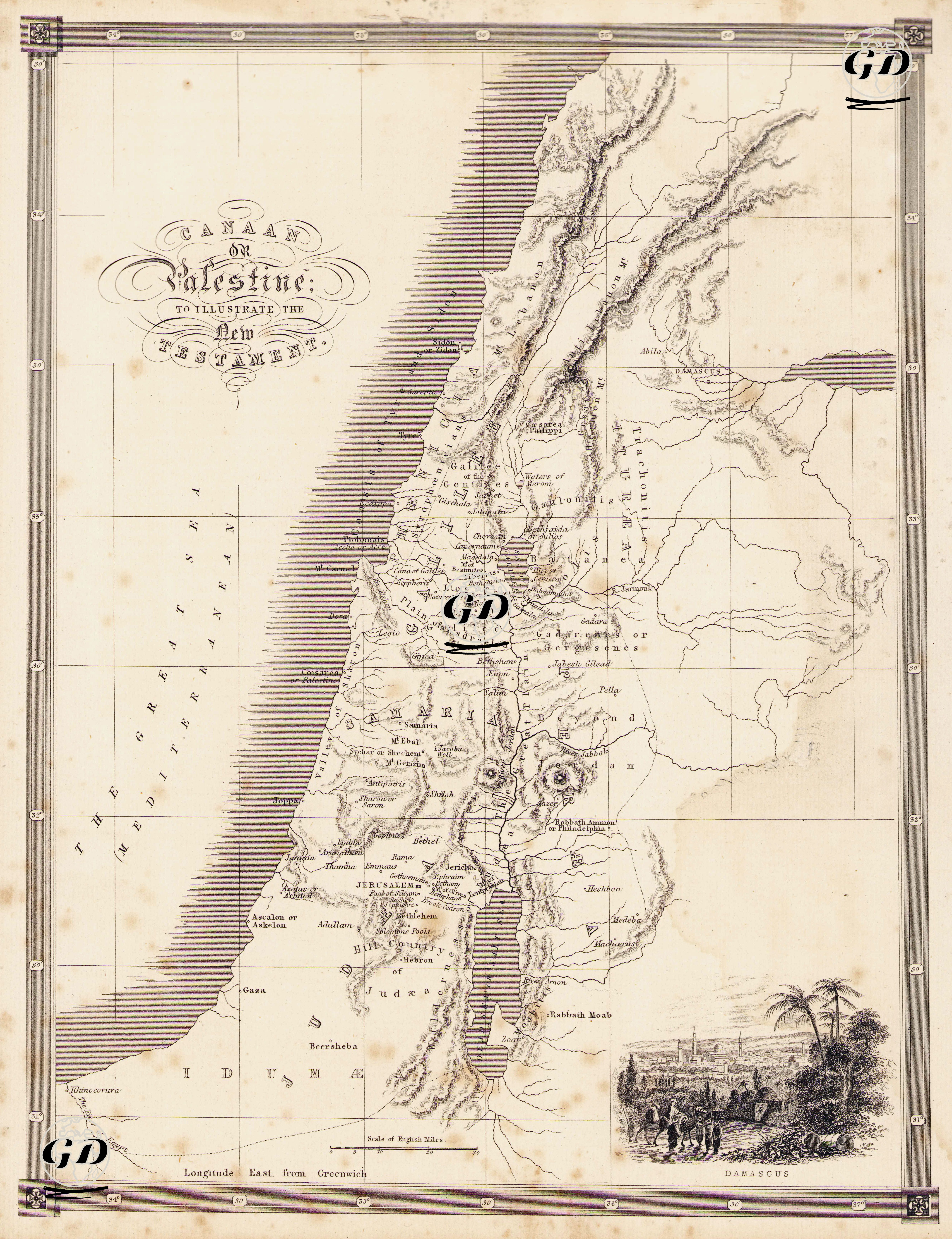 Canaan Or Palestine To İllustrate The New Testament-Damascus -  - 1870