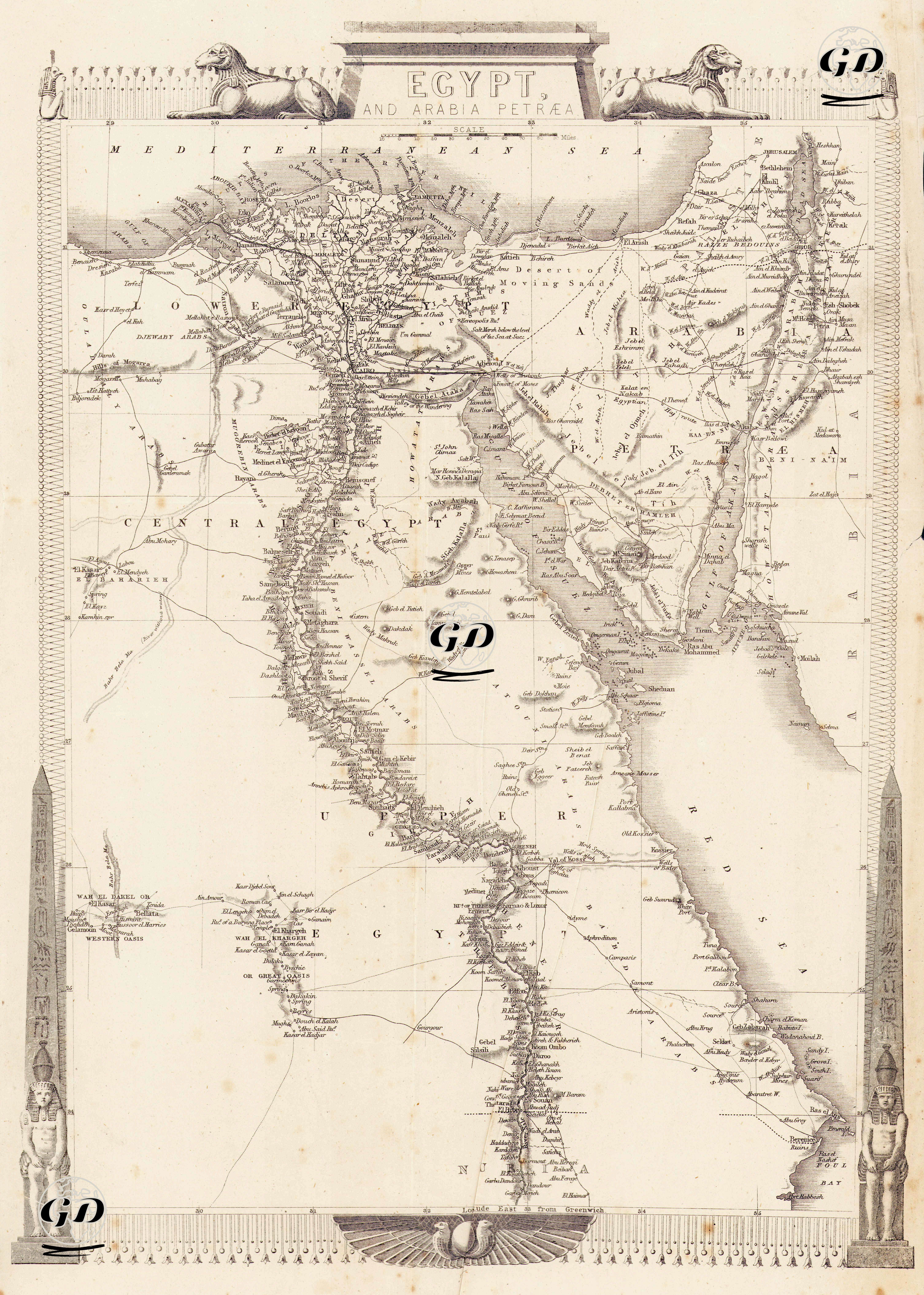 Egypt And Arabia Petraea -  - 1860