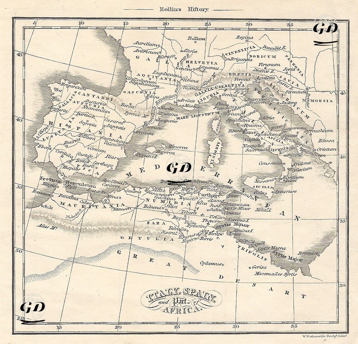 Italy, Spain And Part Of Africa  -  - 1810's