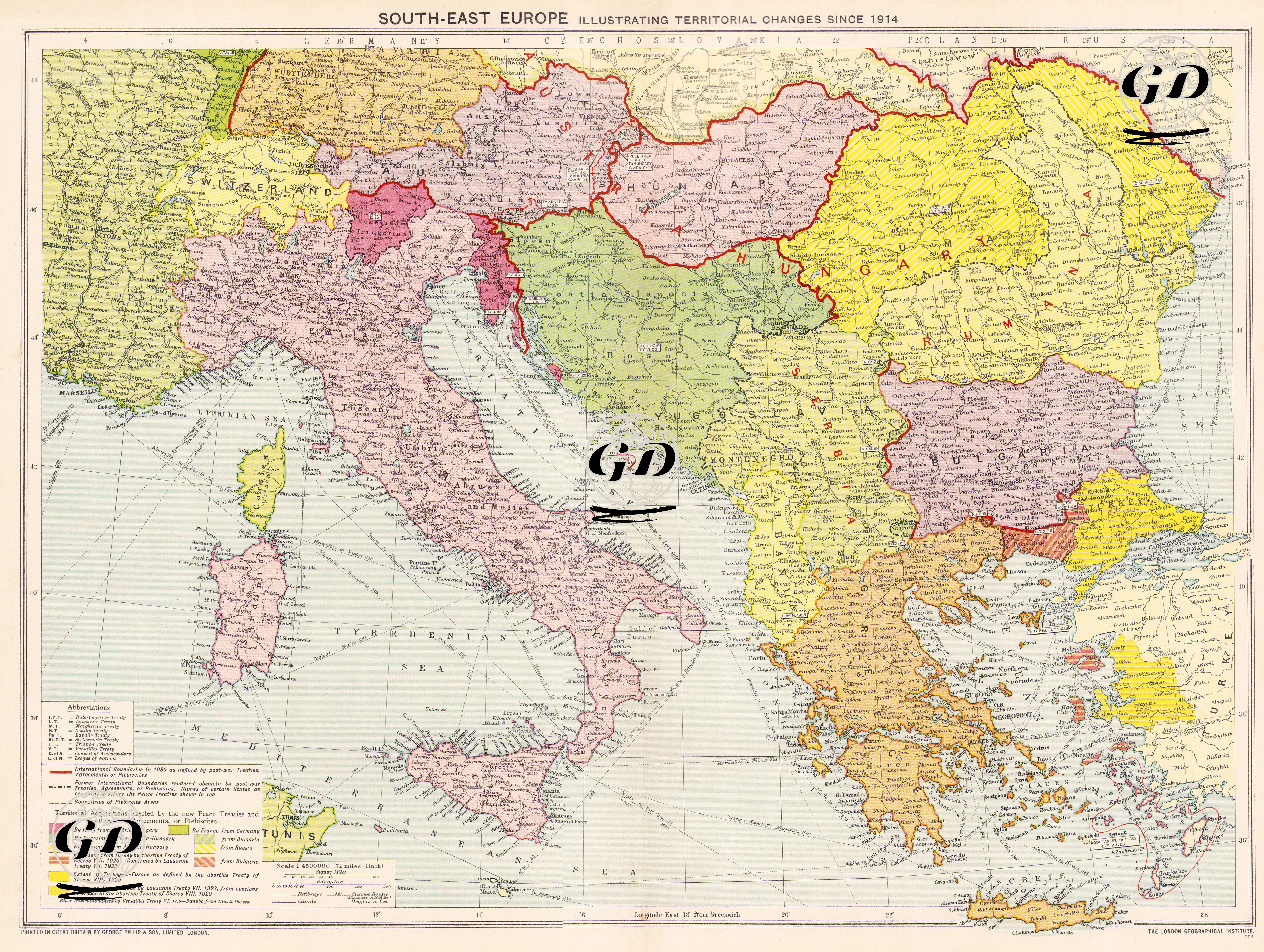 South-East Europe-Illustrating Territorial Changes Since 1914 -  - 1930