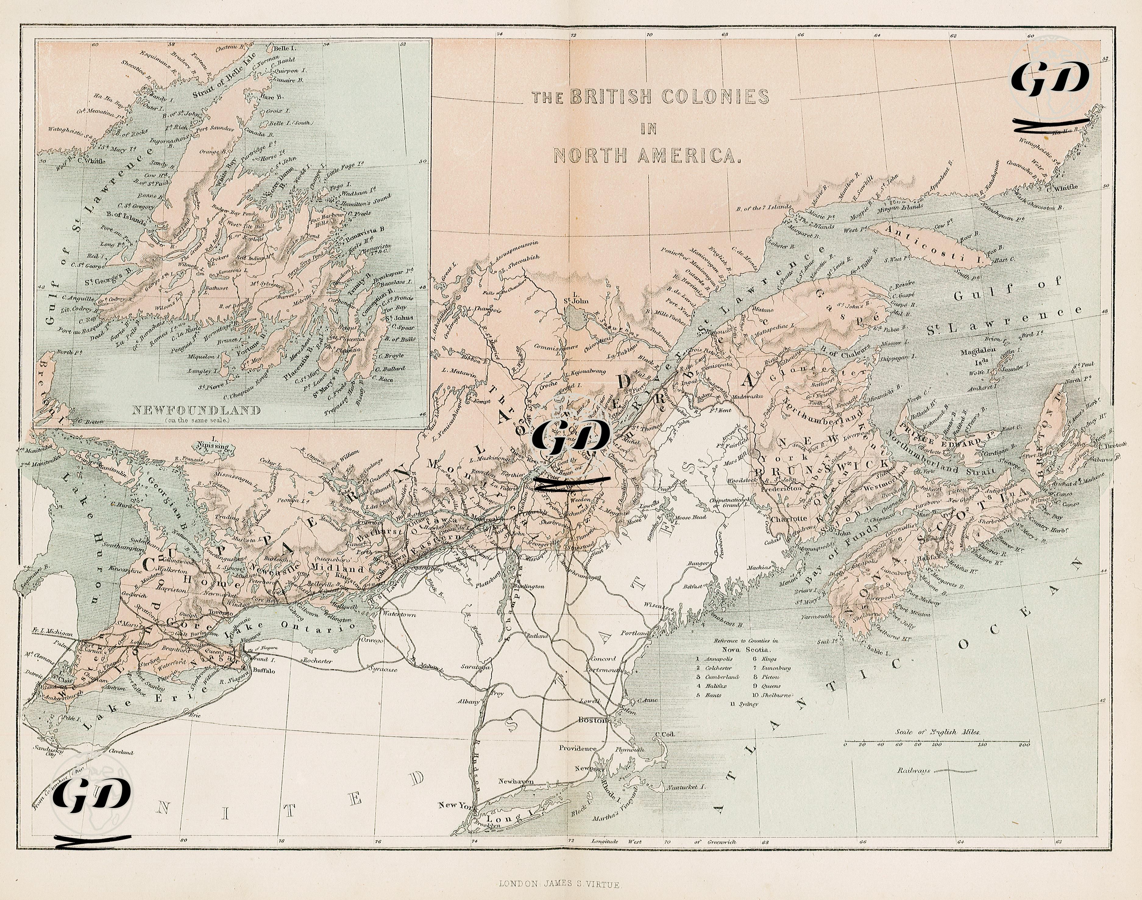 The British Colonies in North America-NewFoundland -  - 1859