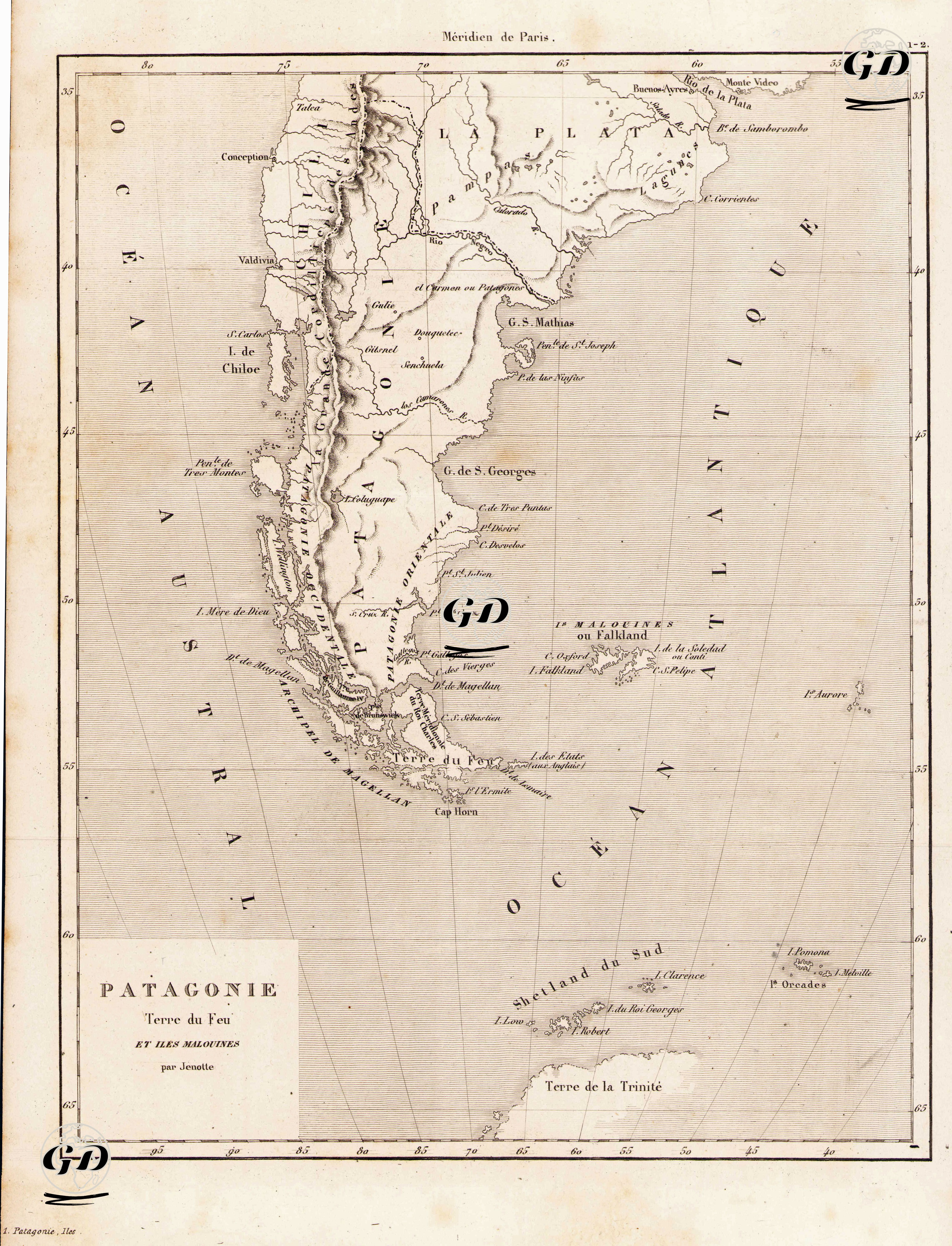 Patagonya, Tierra Del Fuego ve Falkland Adaları -  - 1840