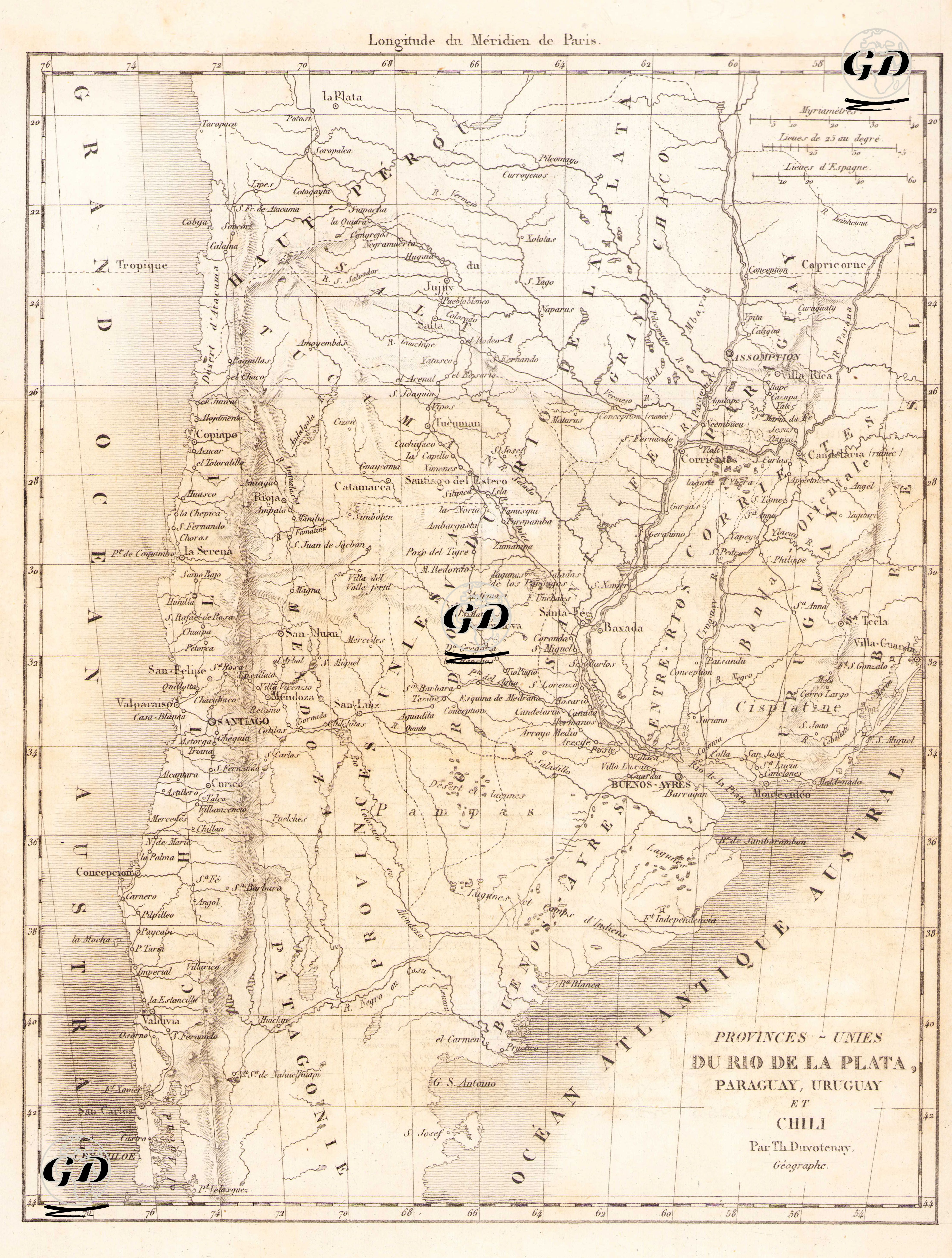 Provinces Unies Du Rio De La Plata, Paraguay, Uruguay et Chili - Thunot Duvotenay (1796-1875) - 1840