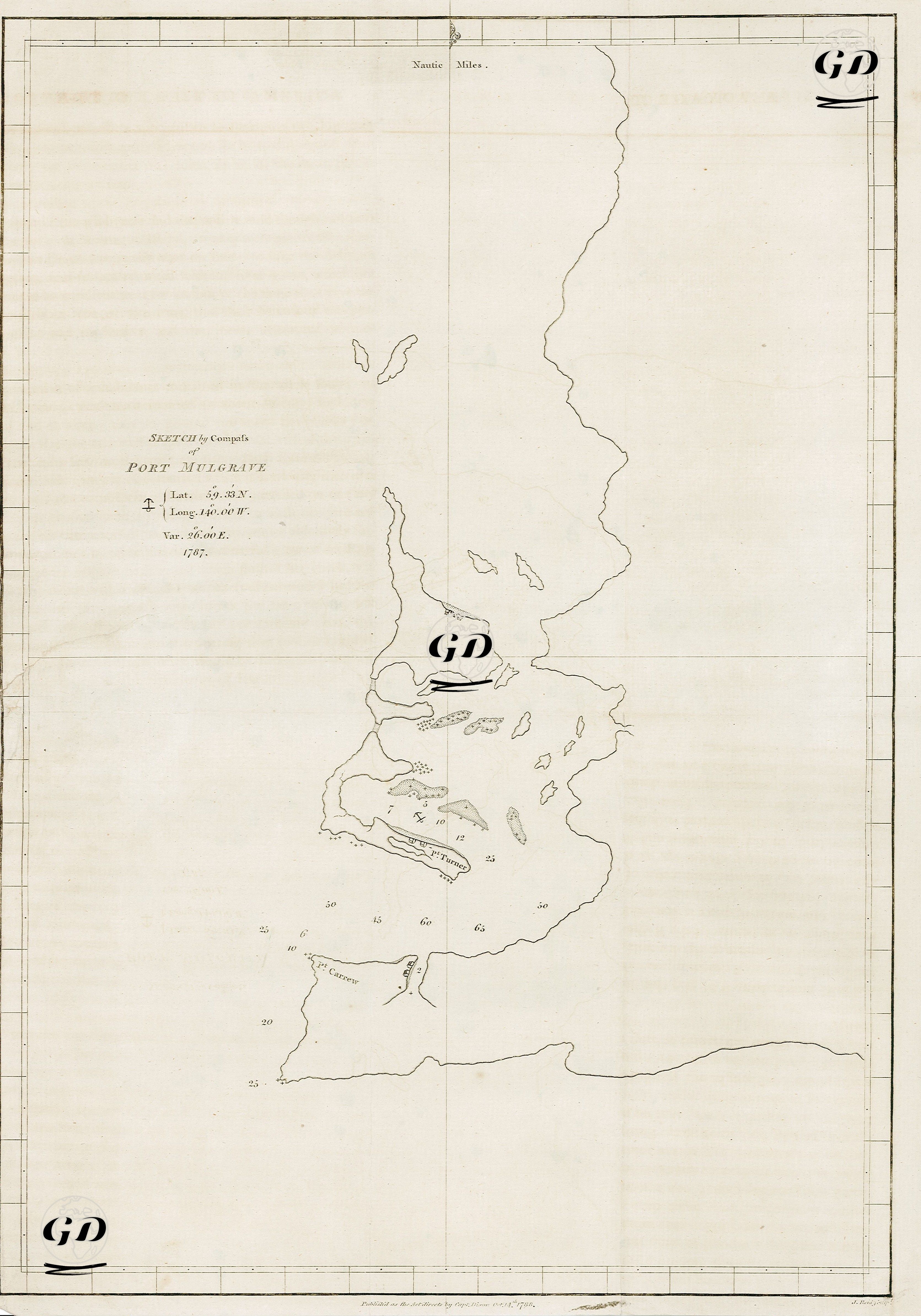 Sketch By Compass Of Port  Mulgrave - George Dixon (1748-1795) - 1788