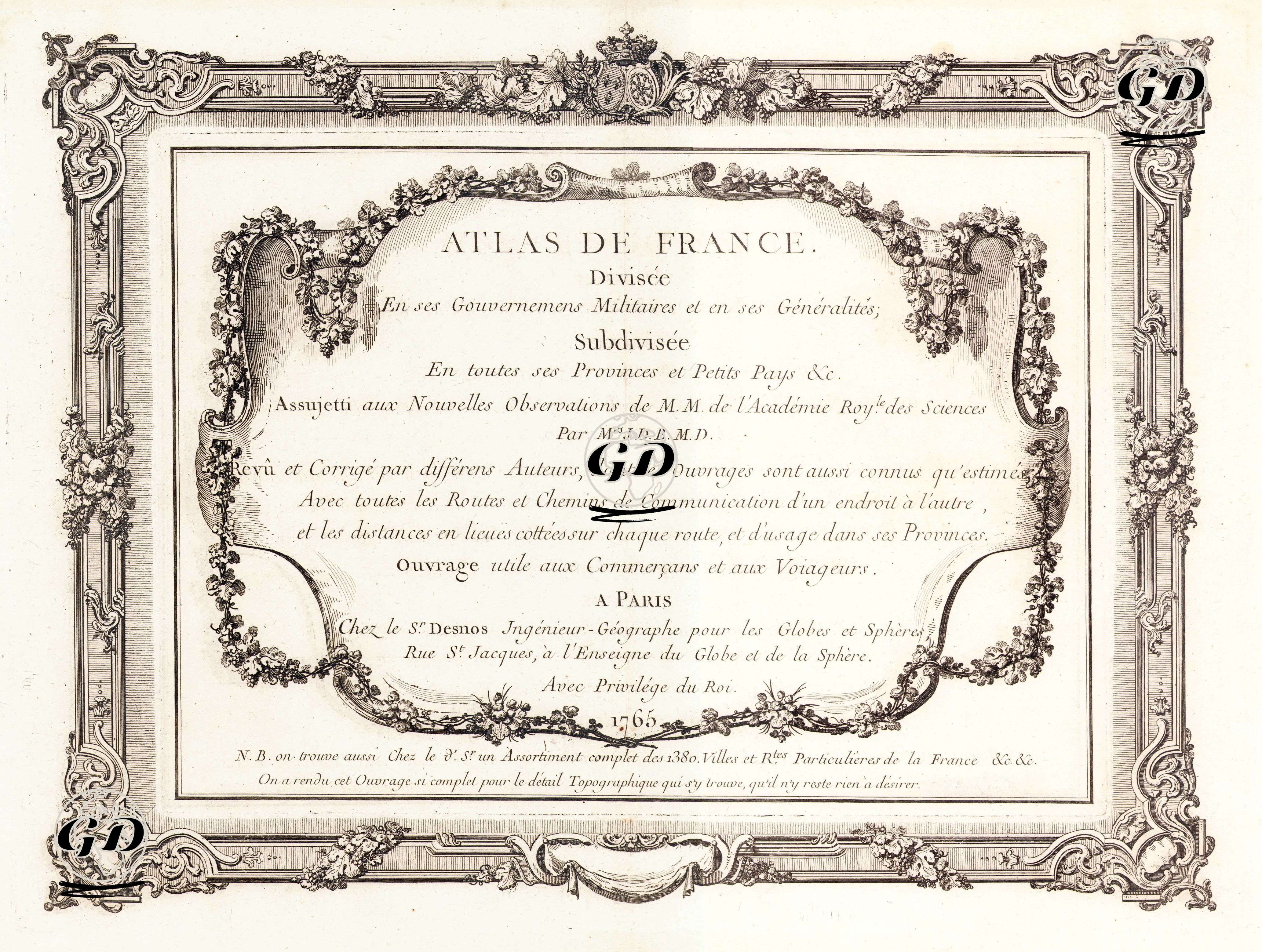 Atlas De France (Title Page) -  - 1765