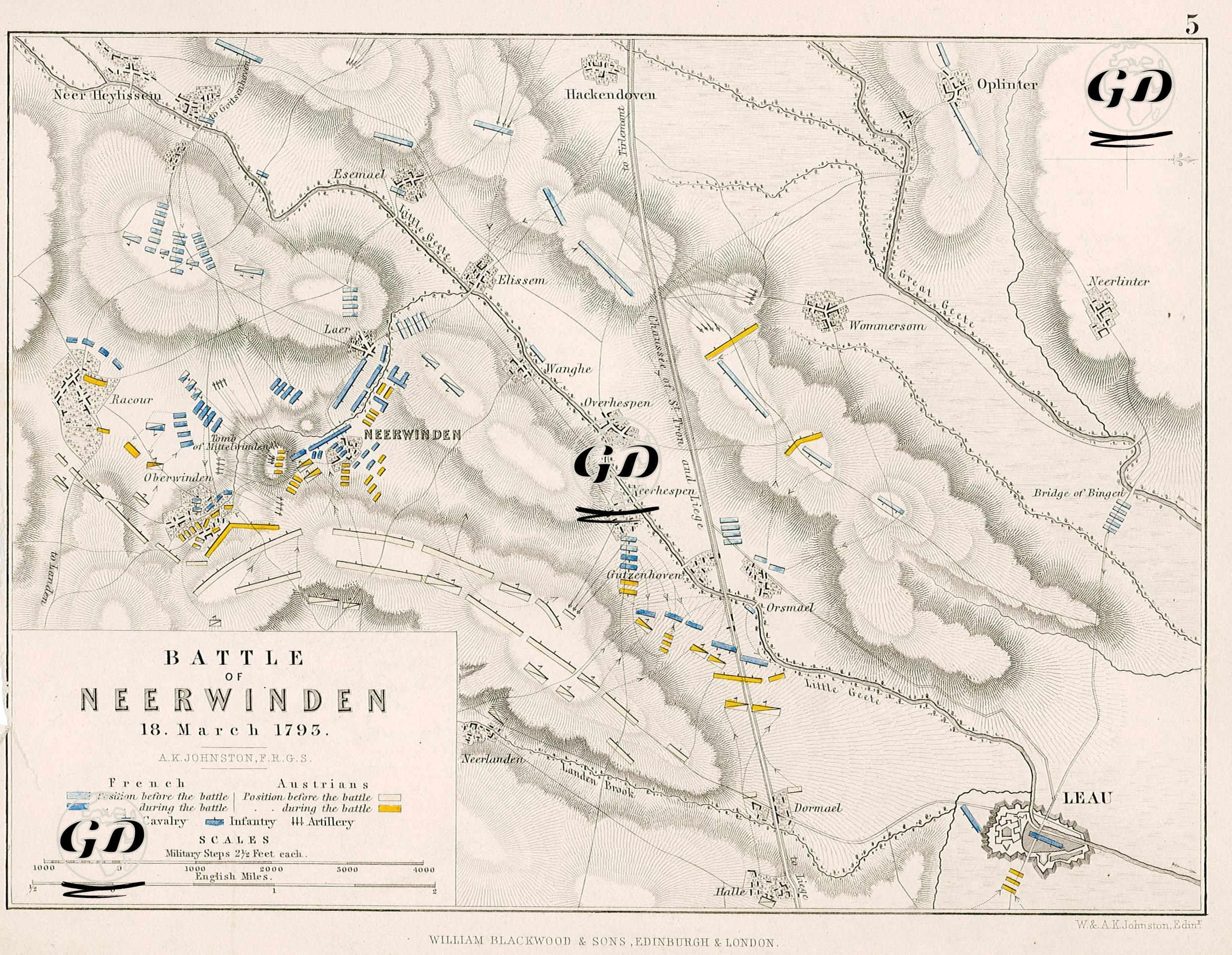 Battle Of Neerwinden, 18 March 1793 - Alexander Keith Johnston (1804-1871) - 1848