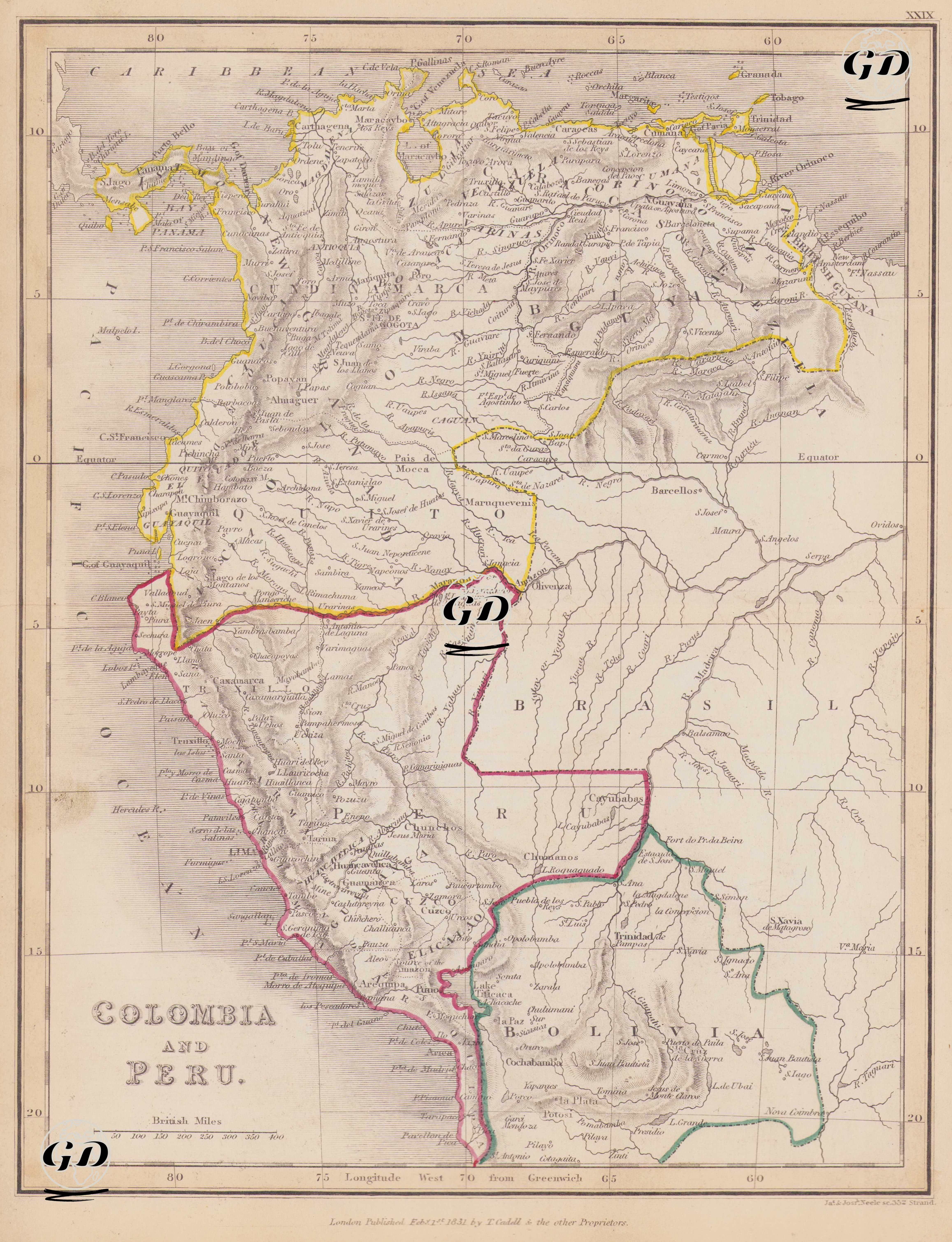 Colombia And Peru -  - 1831