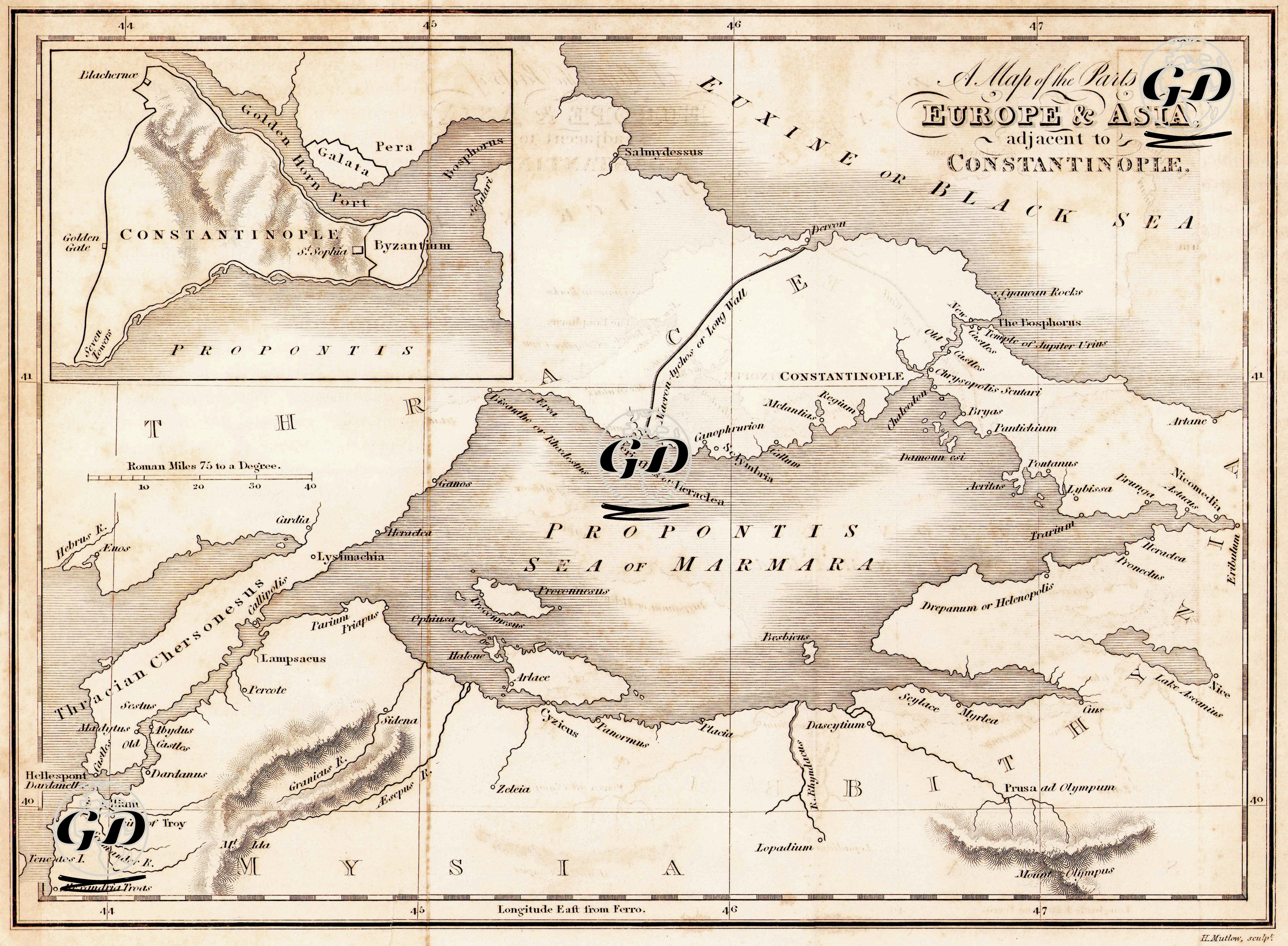 A Map Of The Parts Of Europe And Asia Adjacent To Constantinople-Constantinople -  - 1810's