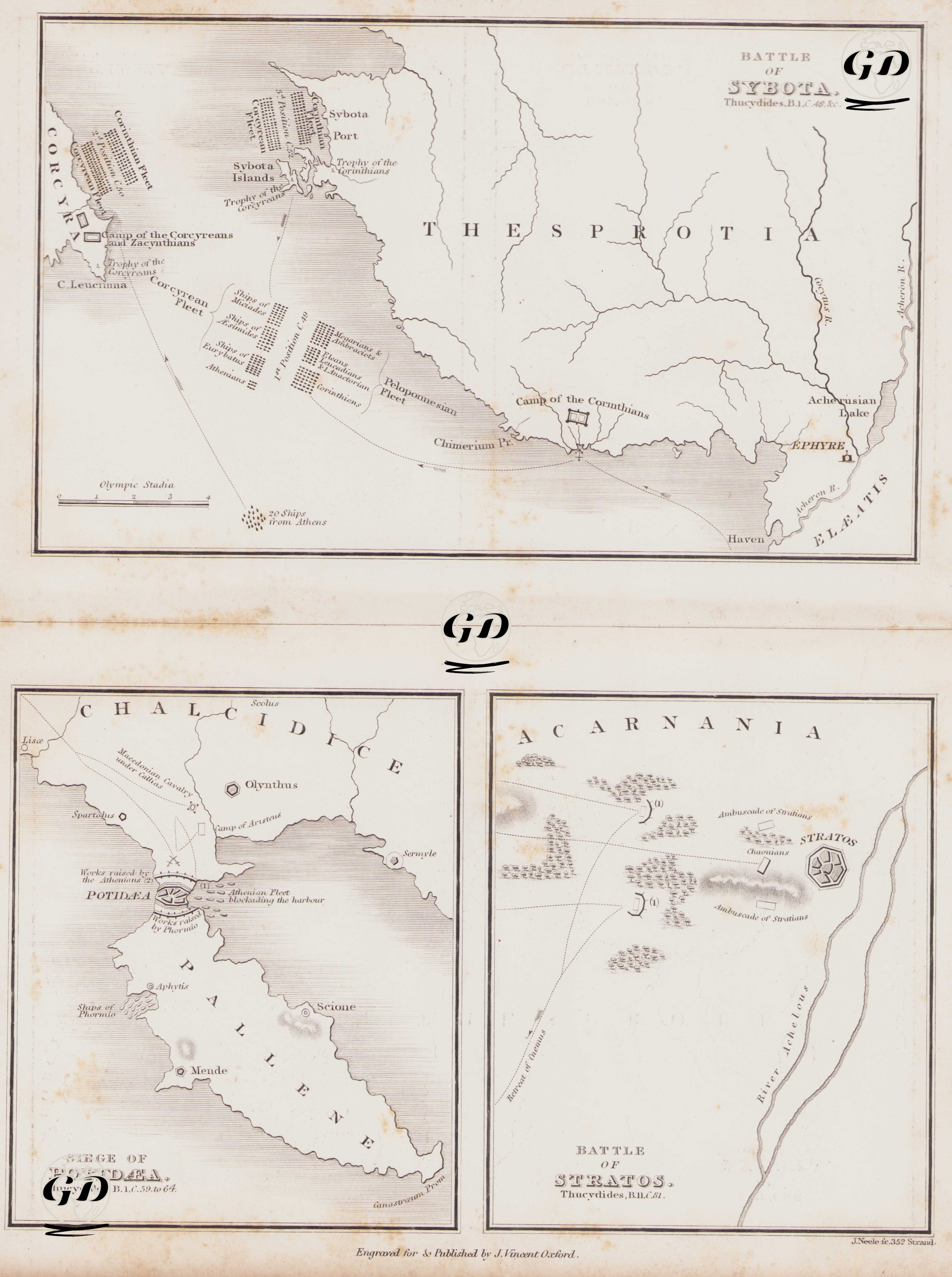 Battle Of Sybota-Siege Of Potidaea-Battle Of Strados, Thucydides -  - 1832