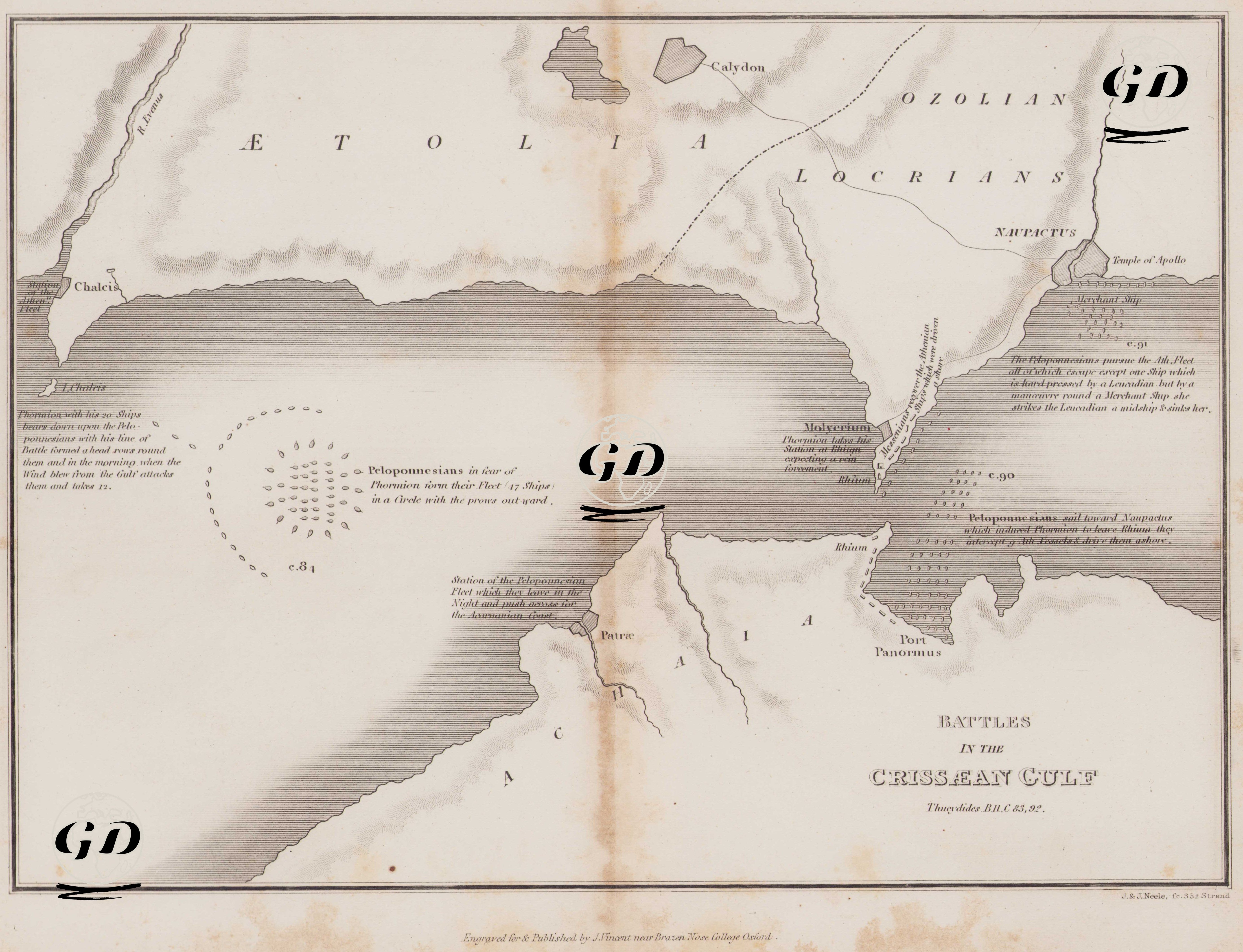 Battles in The Crissæan Gulf, Thucydides -  - 1832