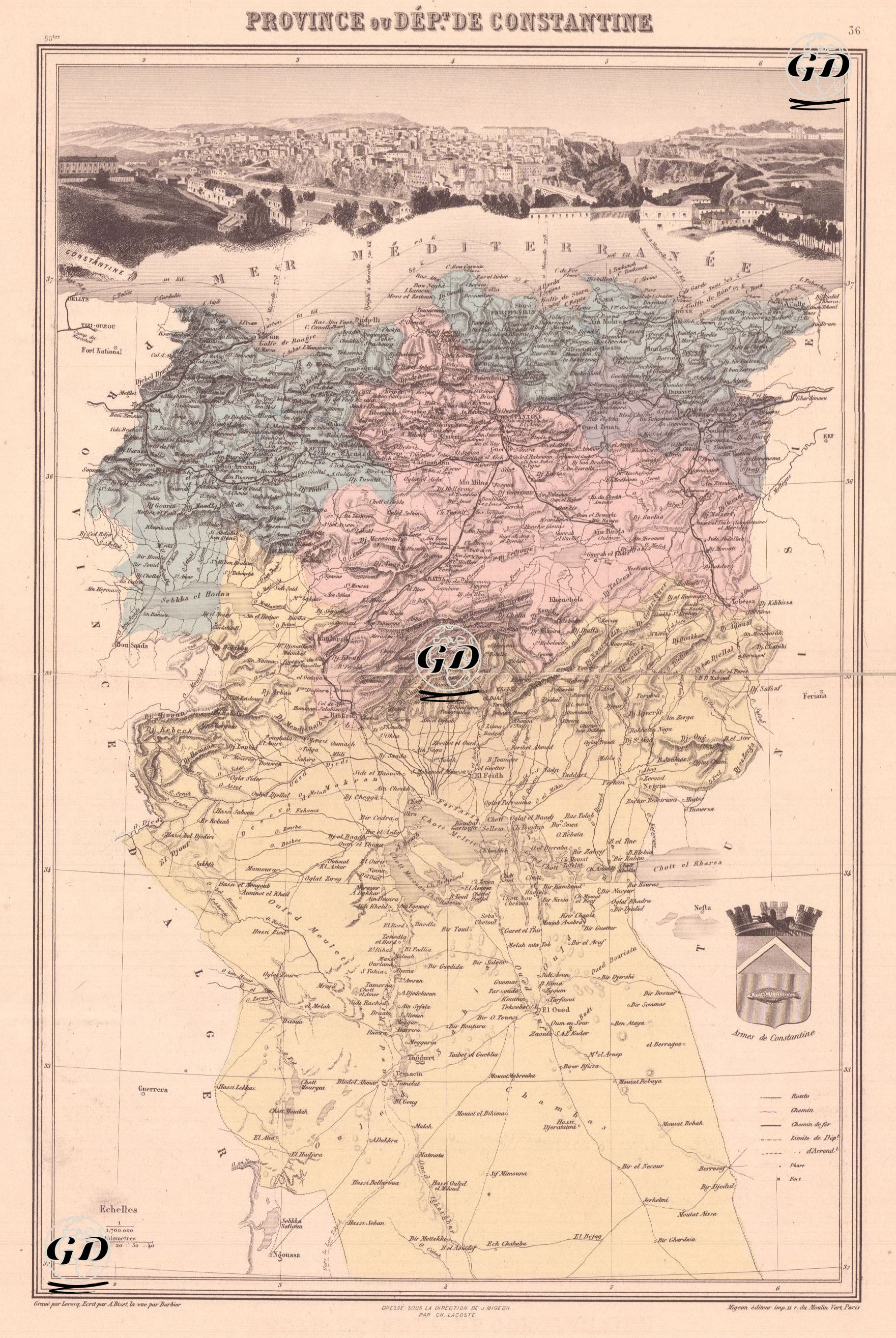 Province ou Département de Constantine (Province or Department of Constantine) - A.Bizet-Barbier - 1889