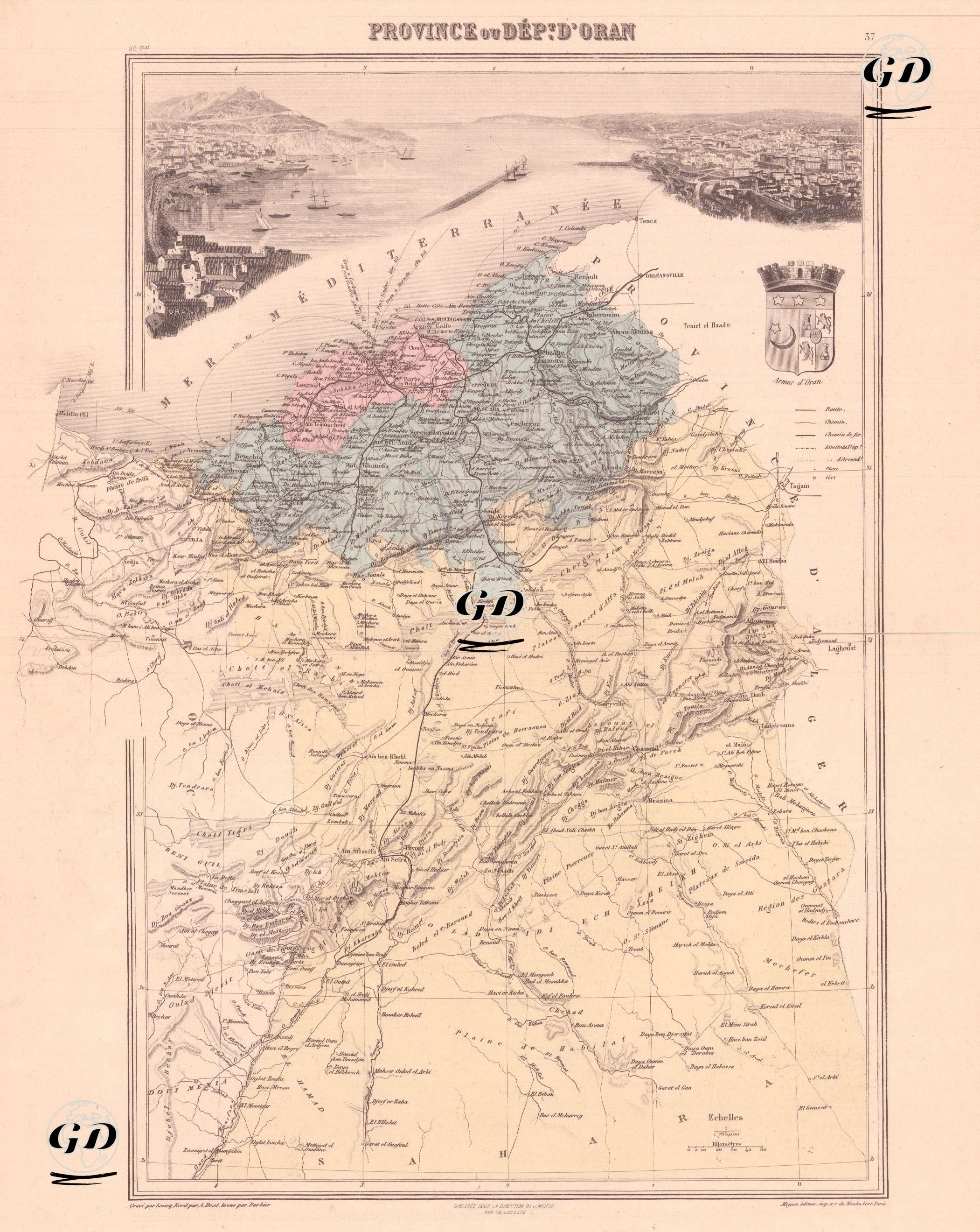 Province ou Dép. D`Oran (Province or Department of Oran) - A.Bizet-Barbier - 1889