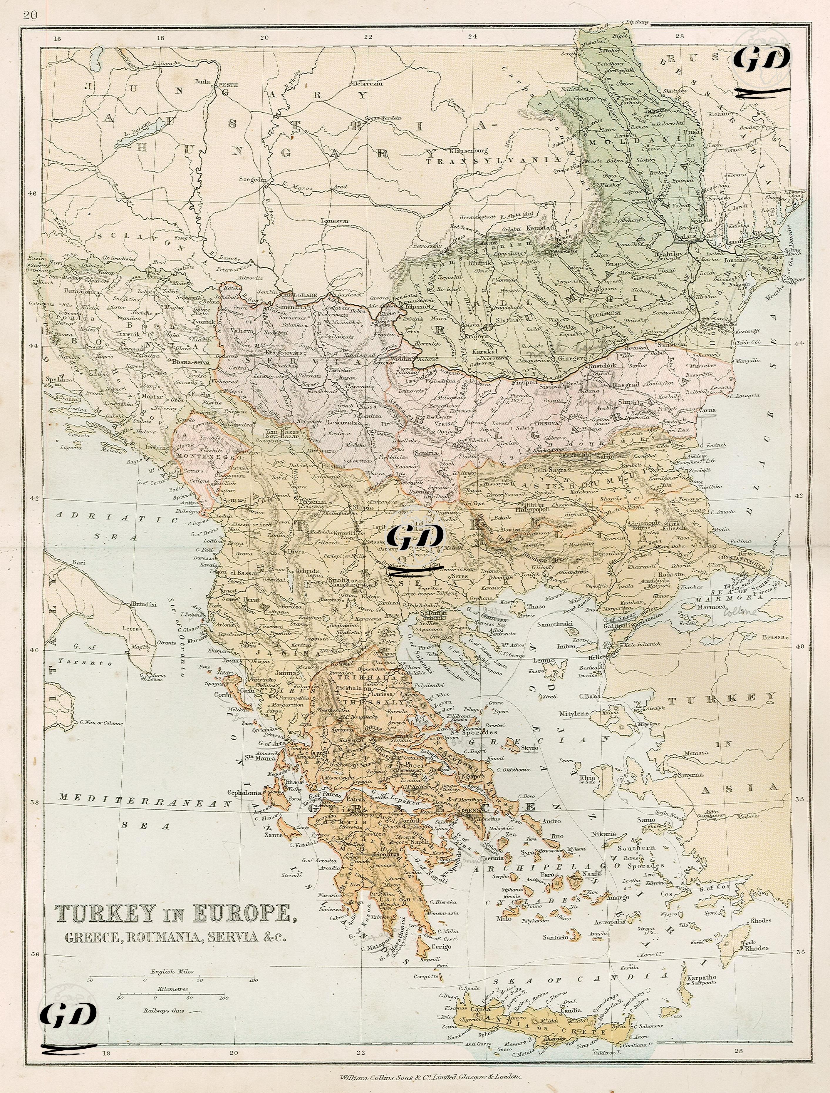 Turkey in Europe, Greece, Romania, Servia & C. -  - 1878