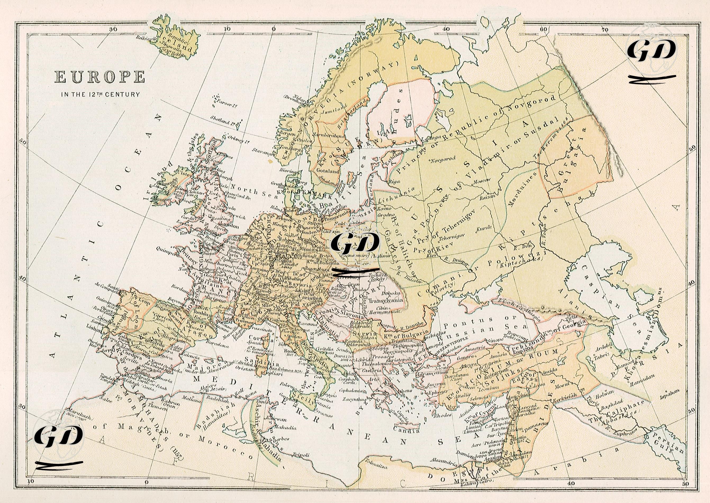 Europe in the Begining of the 12th Century -  - 1878