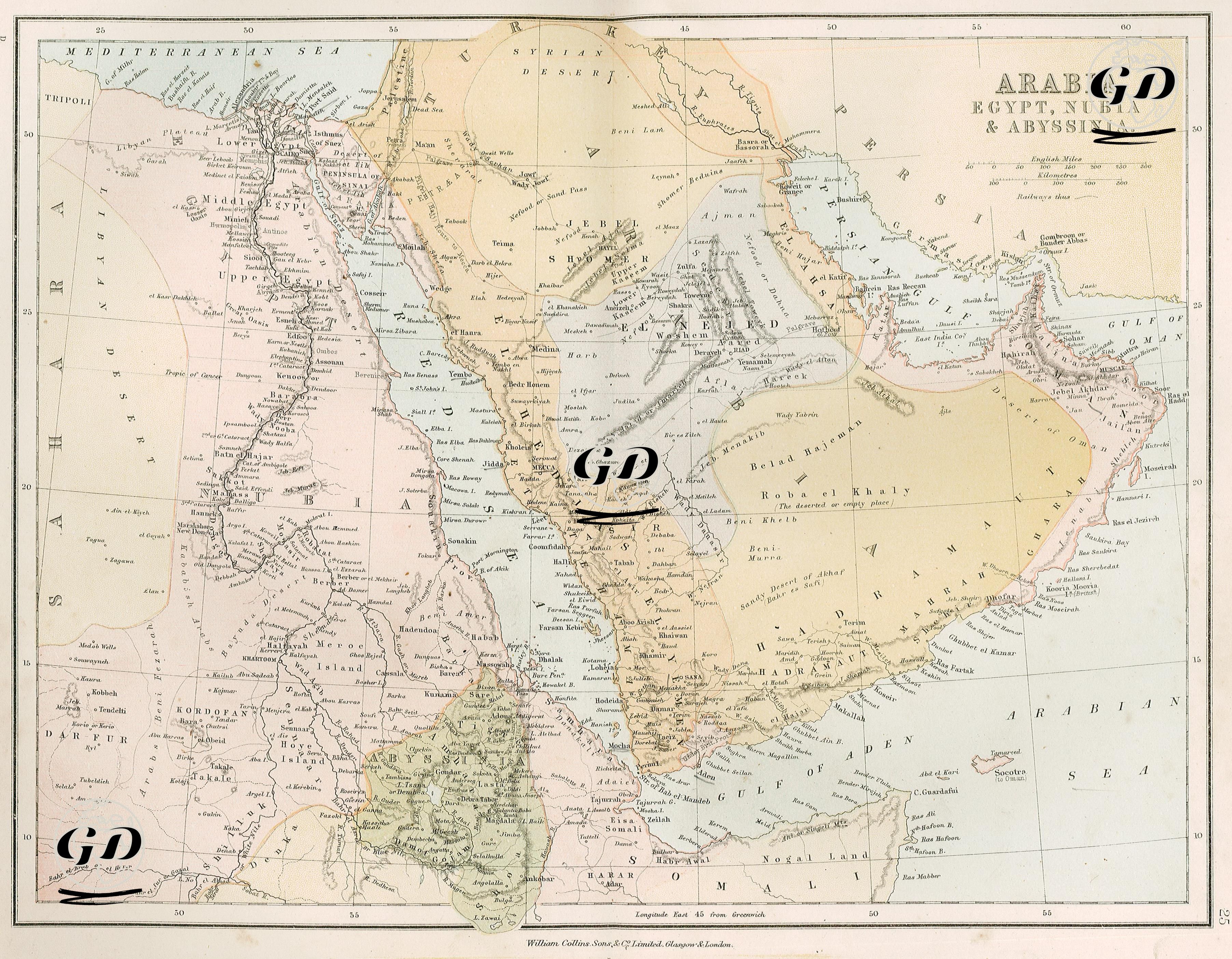 Arabia, Egypt, Nubia & Abyssinia -  - 1878