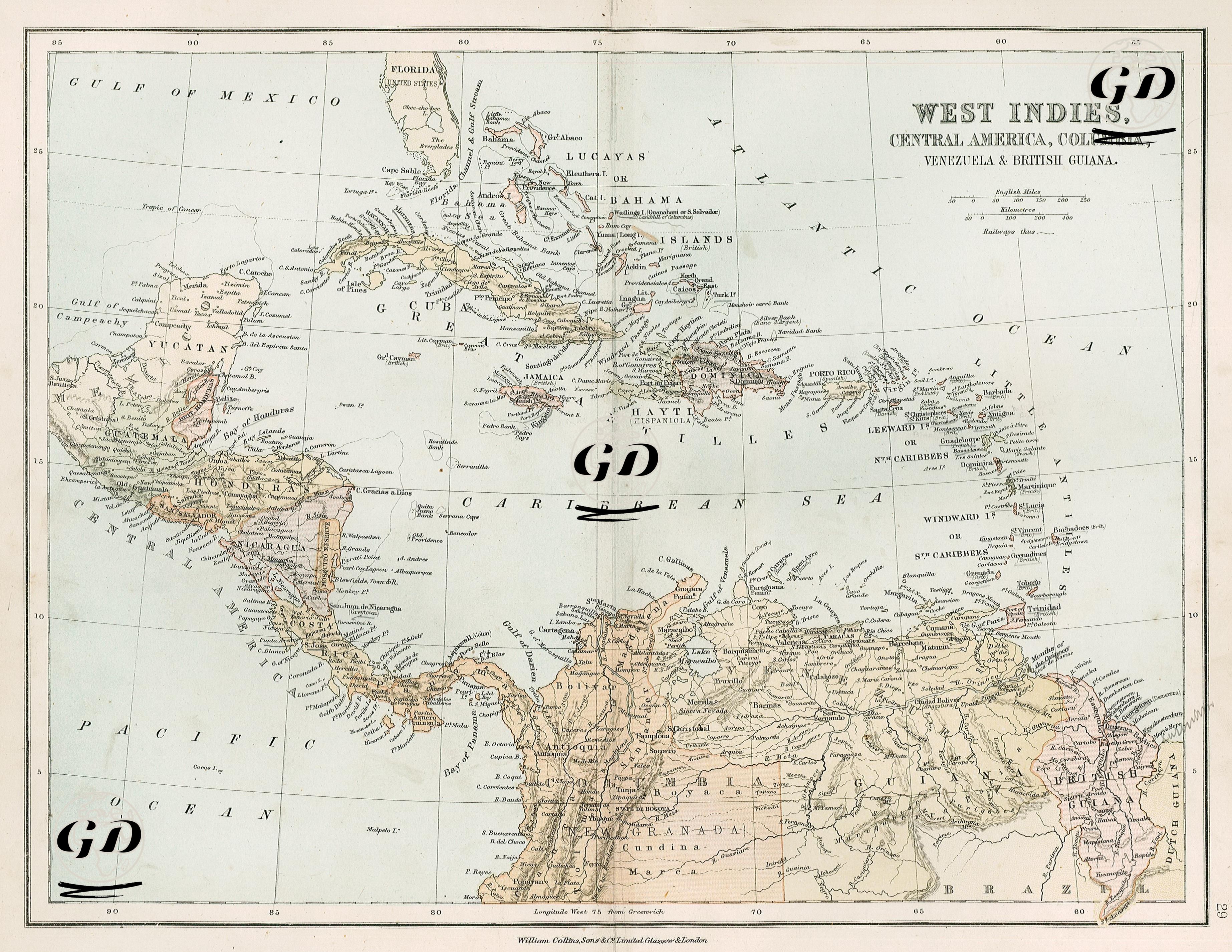 West Indies, Central America, Columbia, Venezuela & British Guiana -  - 1878