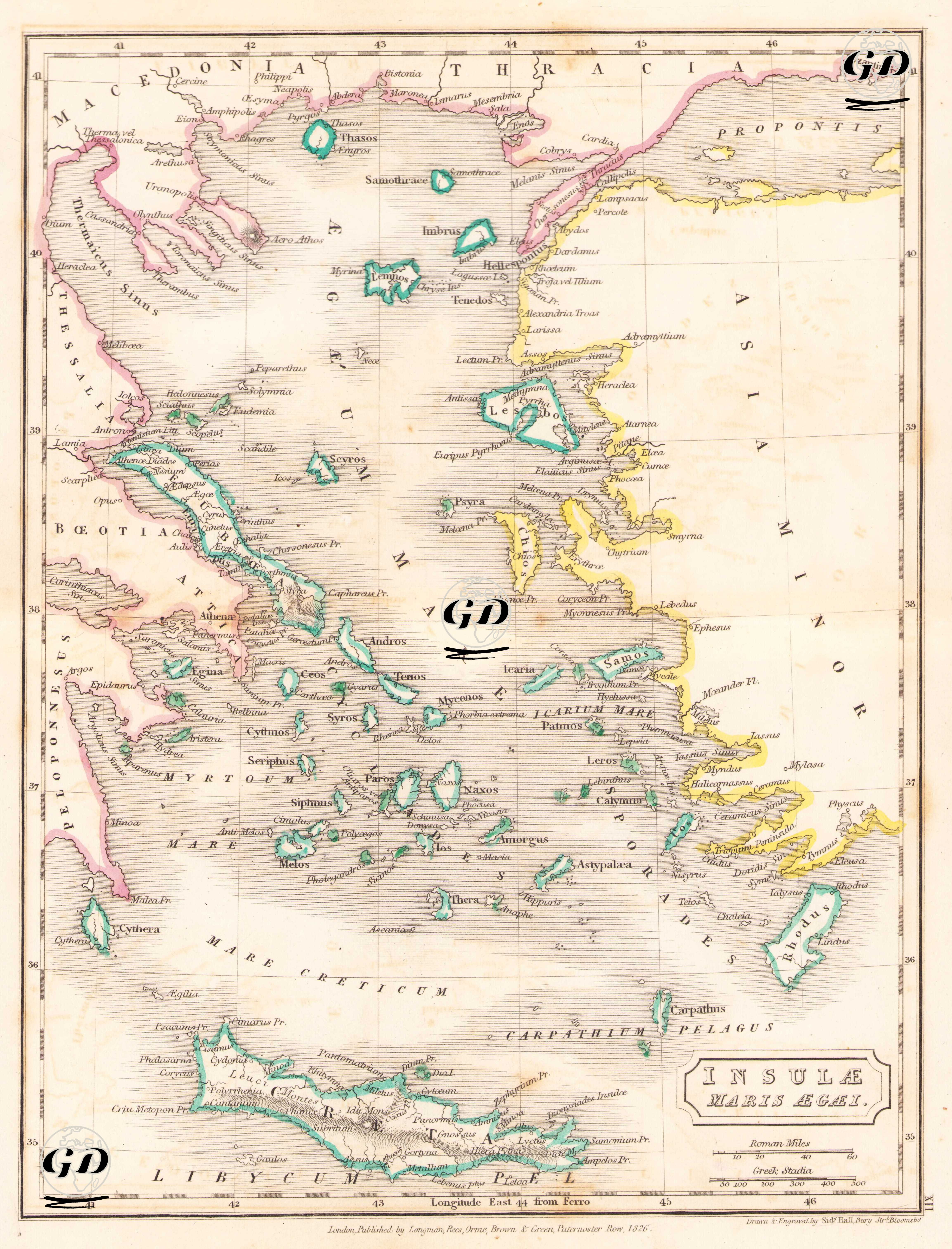 Insulae Maris Aegaei (Aegean Islands) - Sidney Hall (1788-1831) - 1826